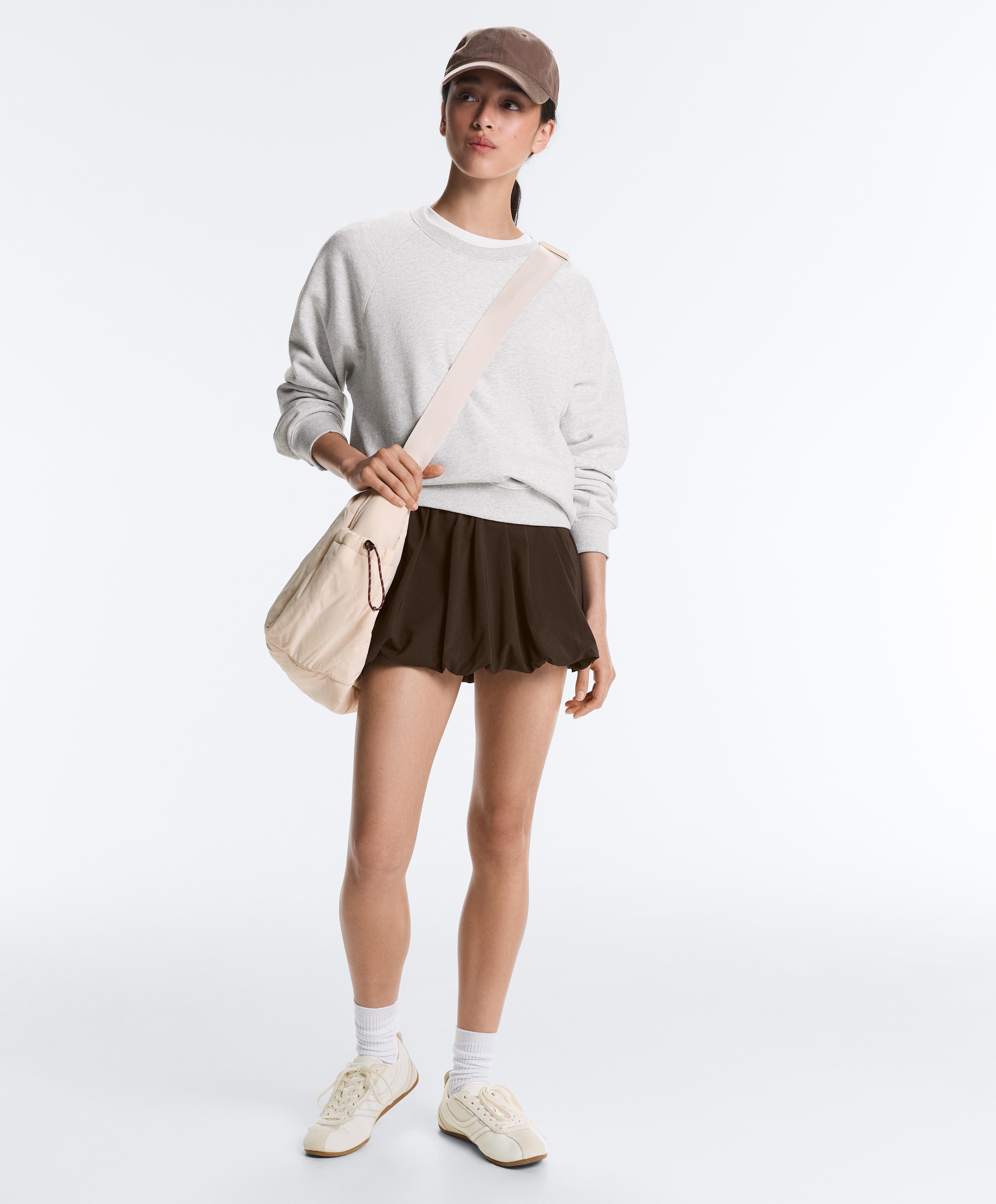 High rise Compressive balloon skirt — DARK BROWN