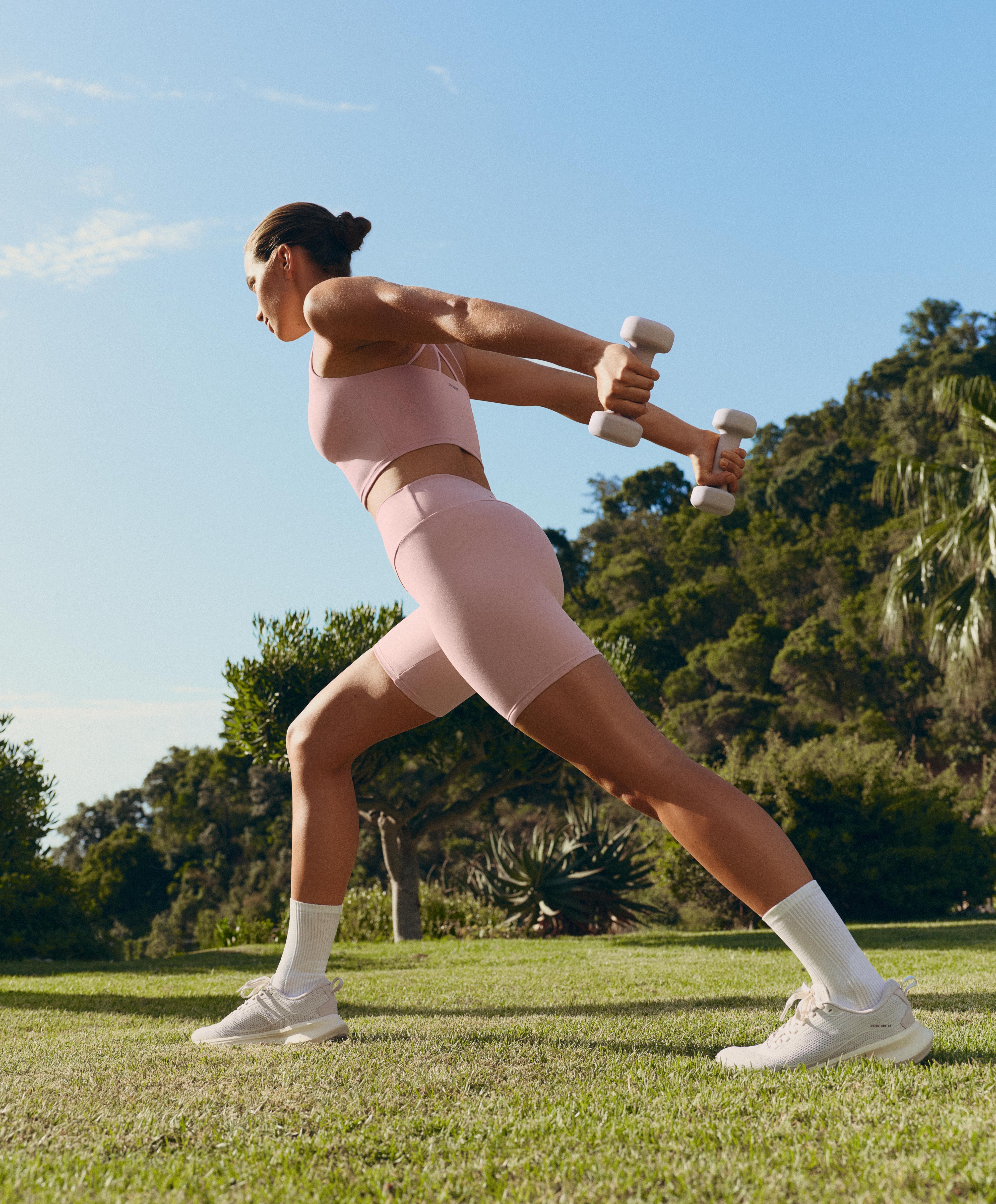Comfortlux high-rise 20cm biker leggings — CLOUD PINK