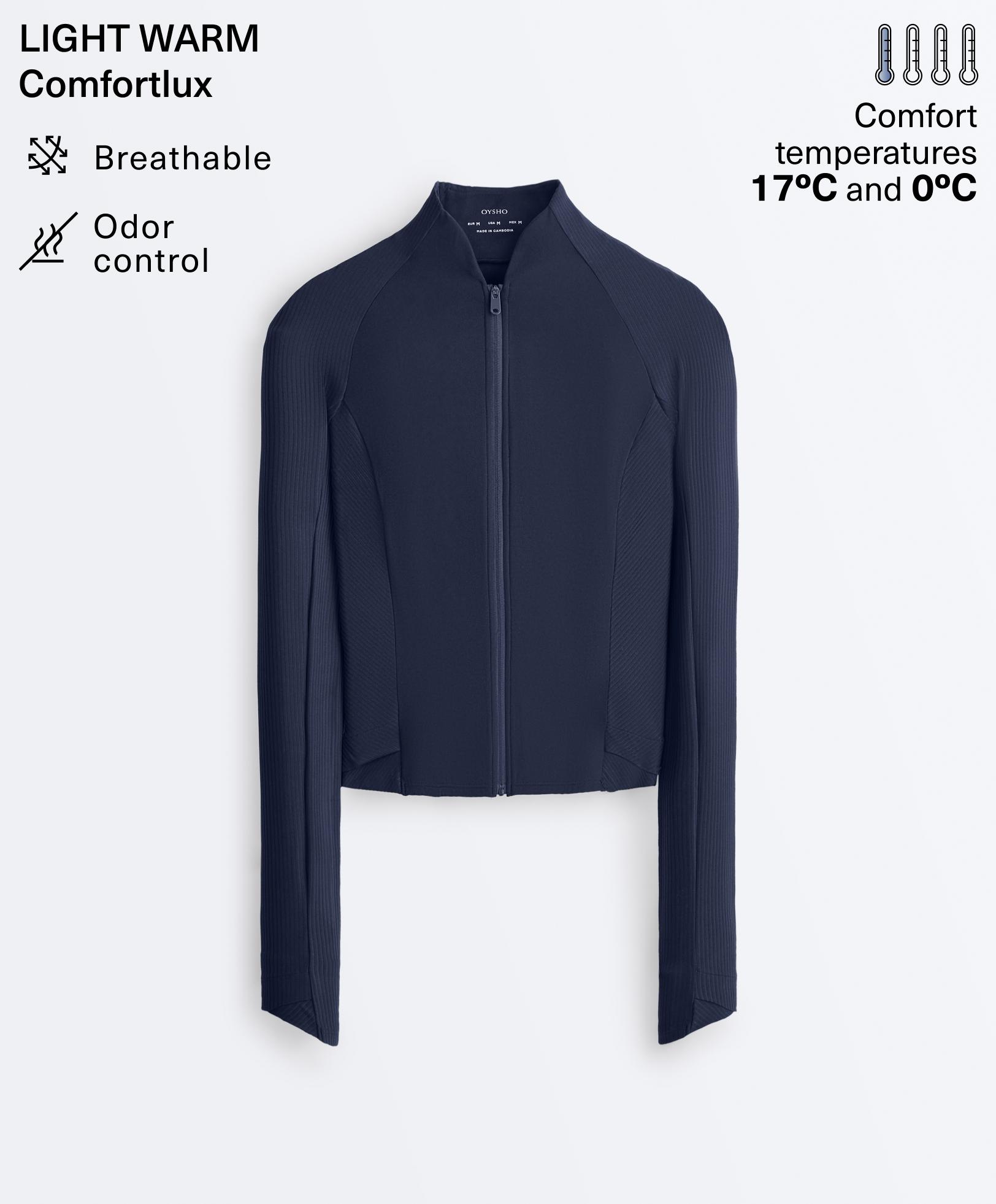 Comfortlux rib technical jacket — NAVY BLUE