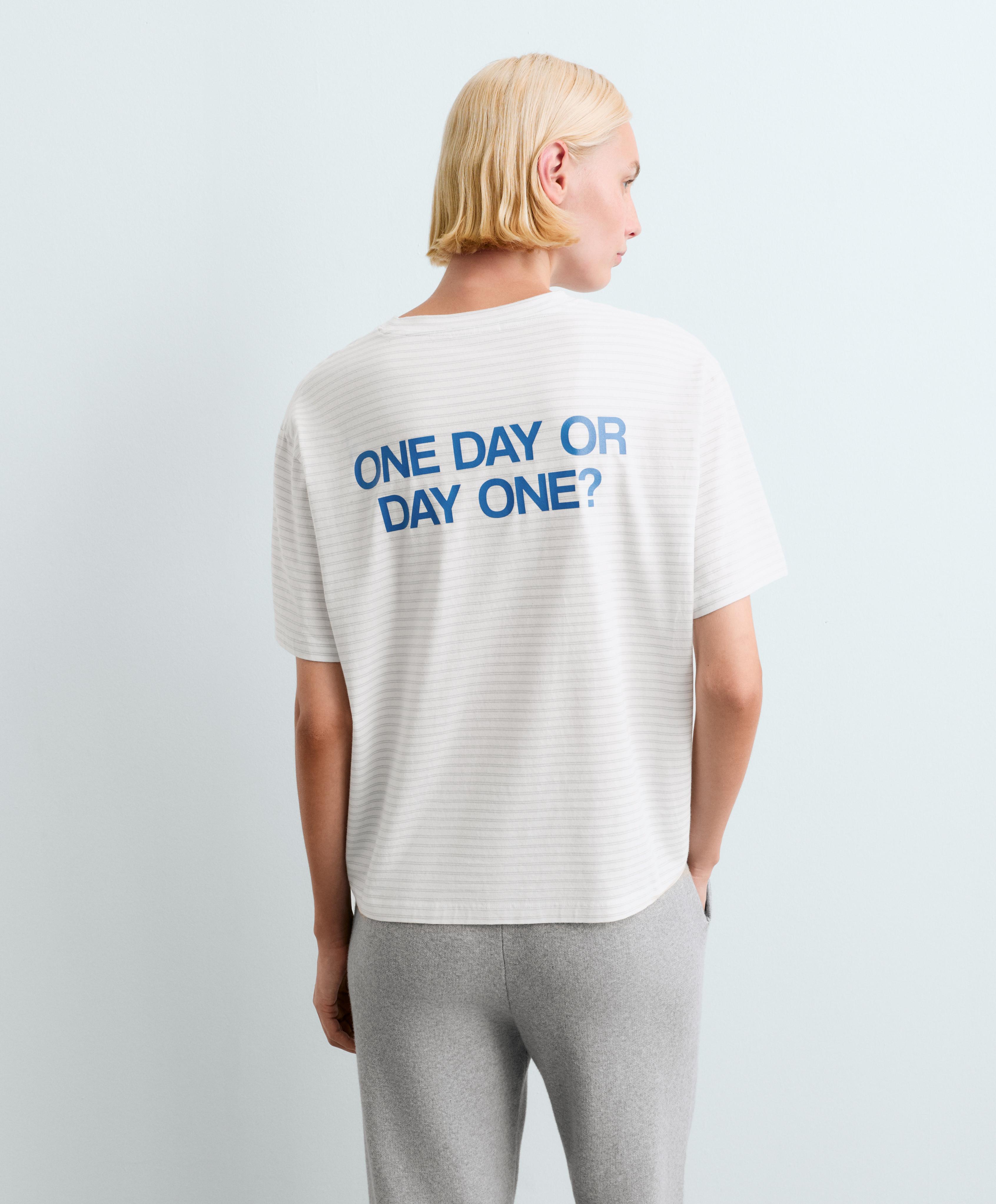 Boxy slogan T-shirt — WHITE 