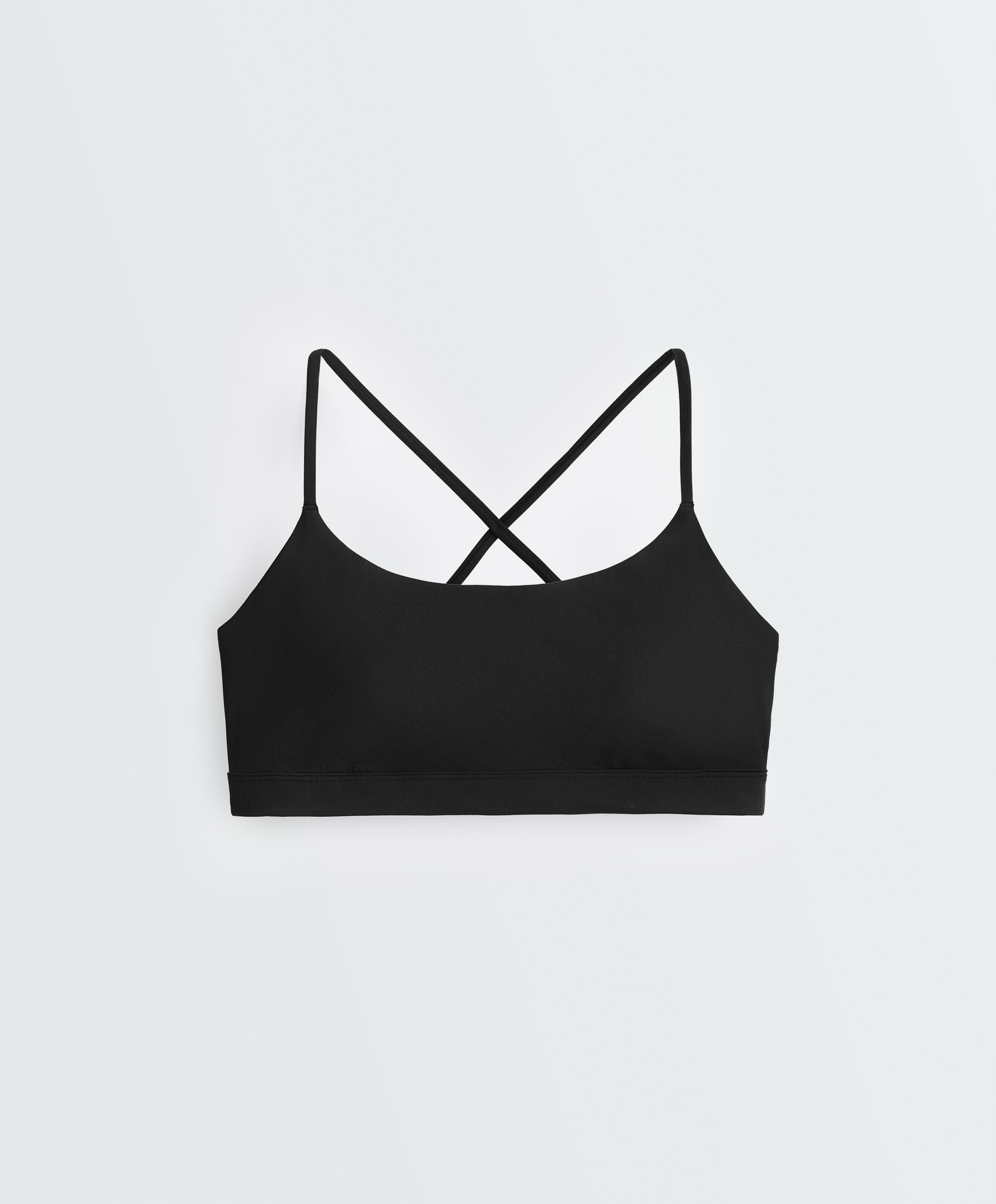 Low-support Comfortlux sports bra with straps — BLACK
