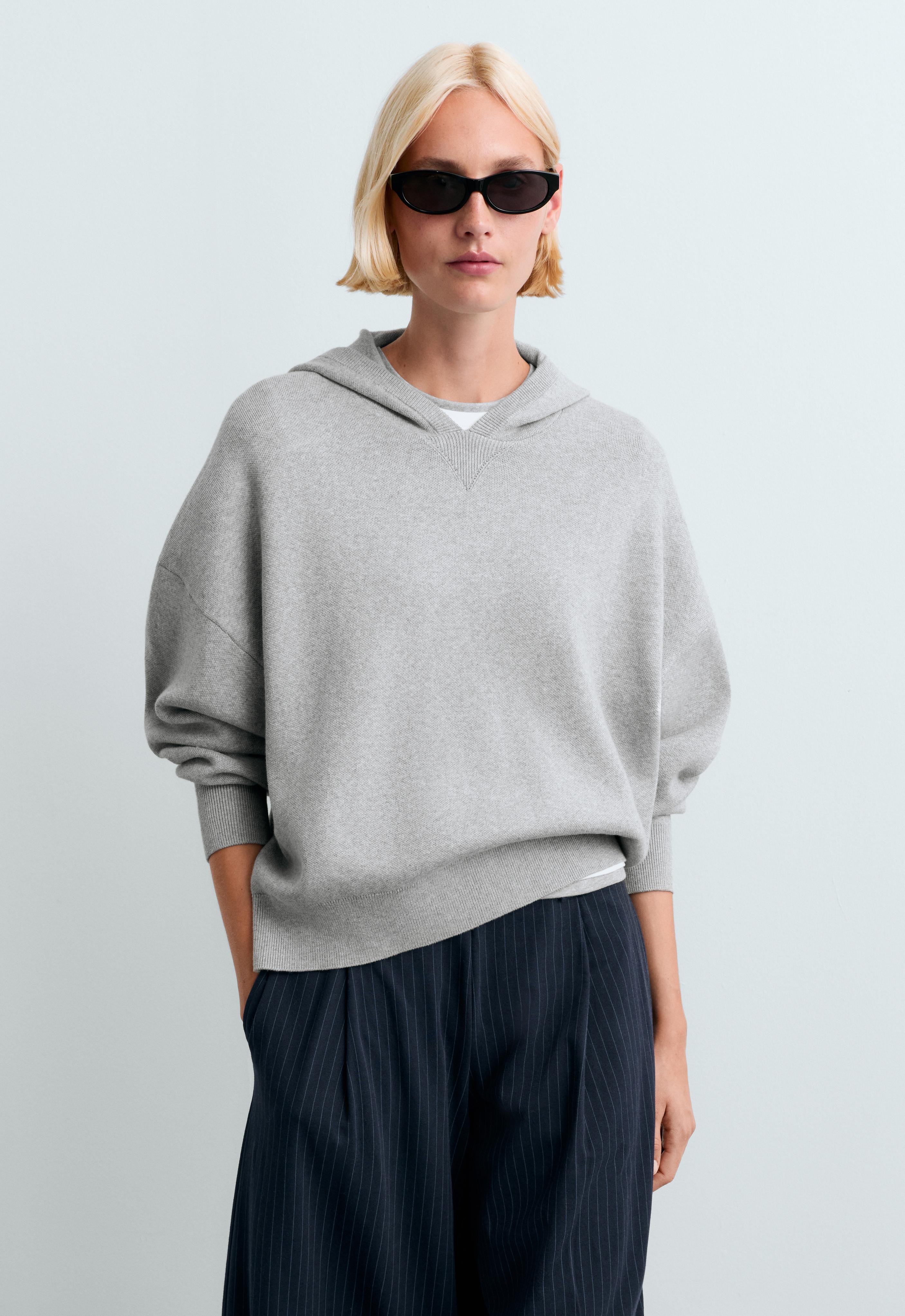 Cotton-blend knit hoodie Cotton-blend knit hoodie