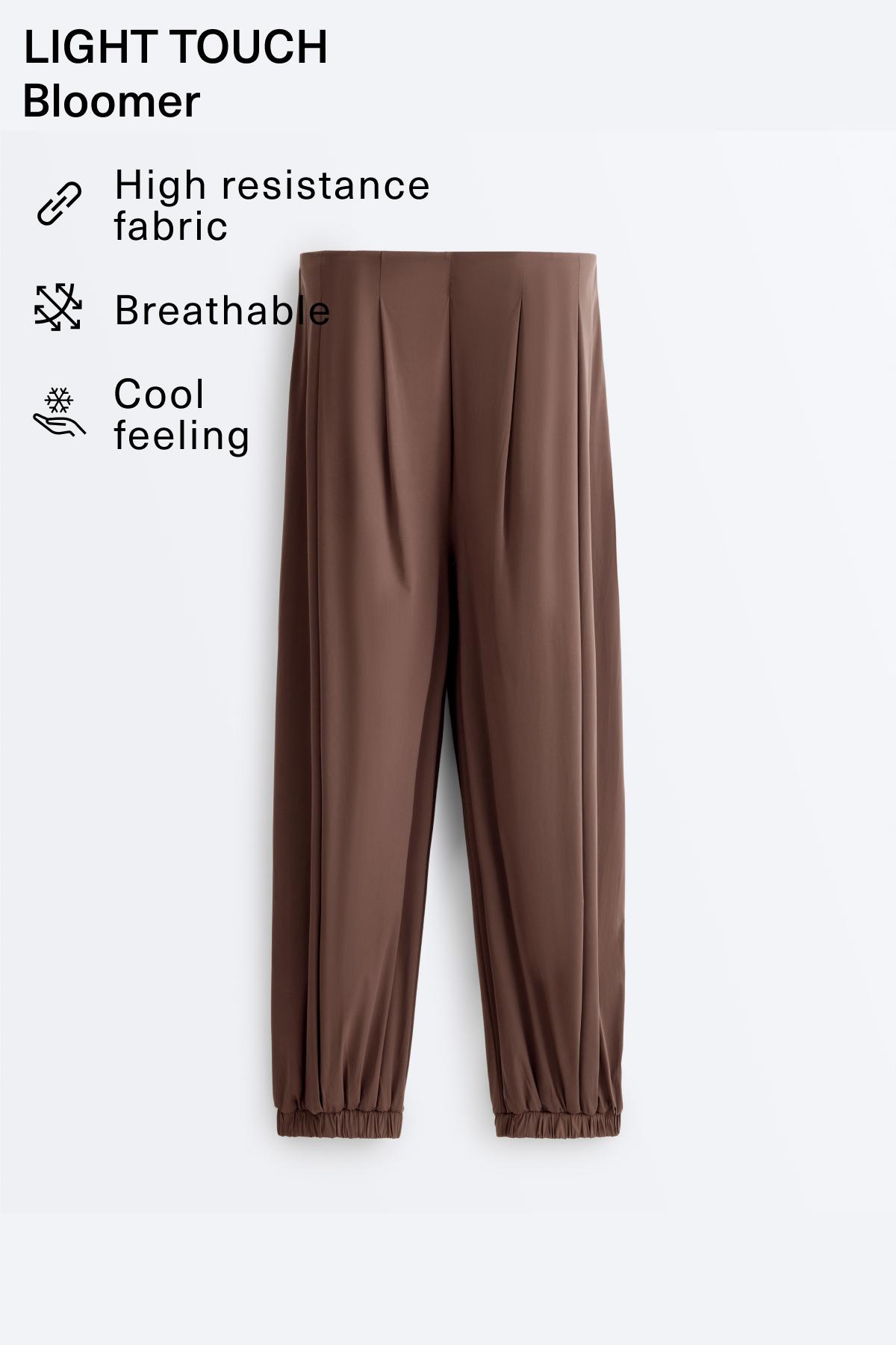 Light Touch long bloomer trousers — MID-BROWN