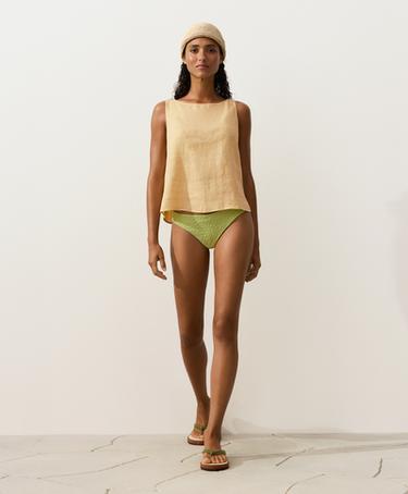 Floral jacquard classic bikini briefs — APPLE GREEN 5