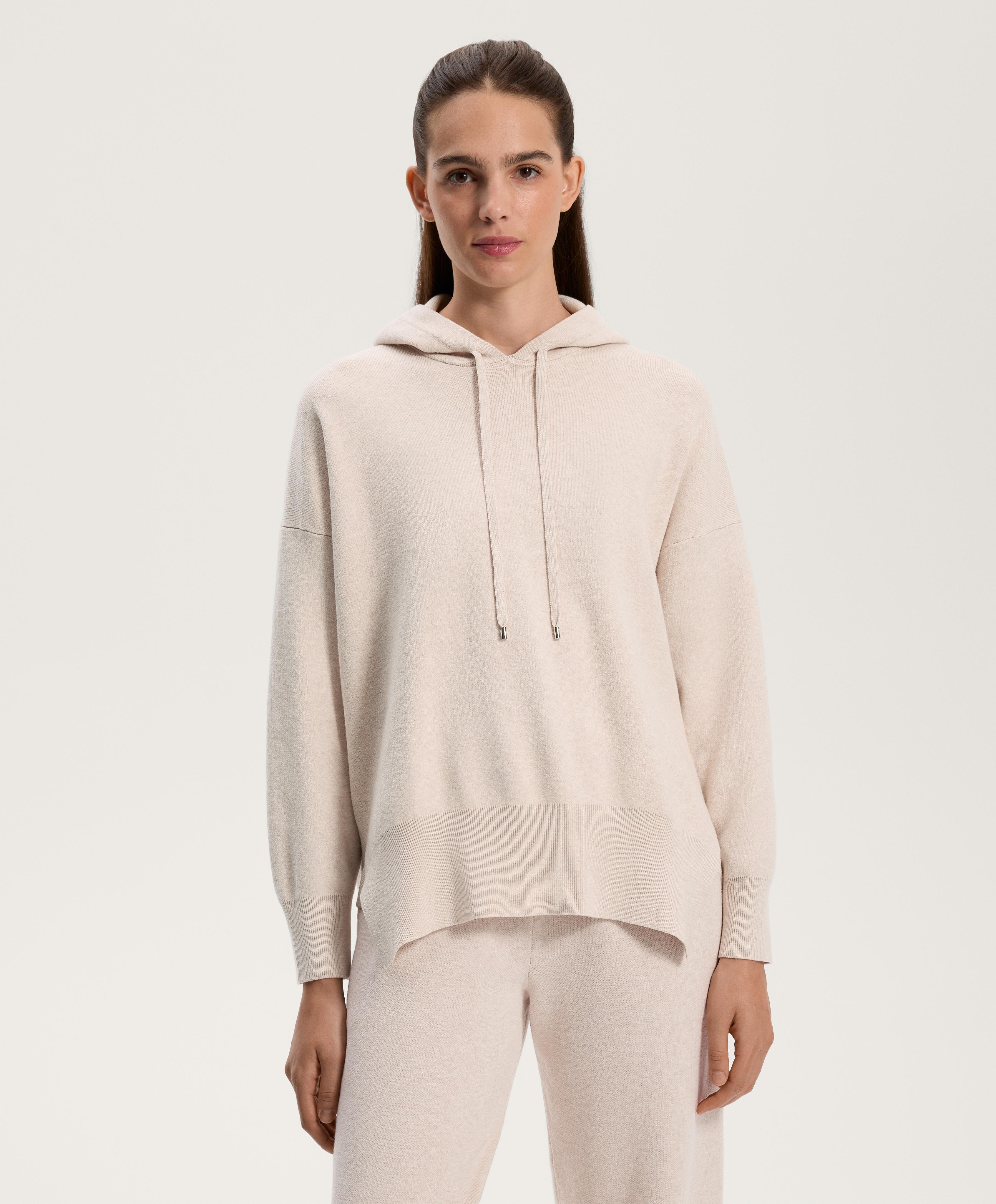 Maglia lunga in maglia con cappuccio