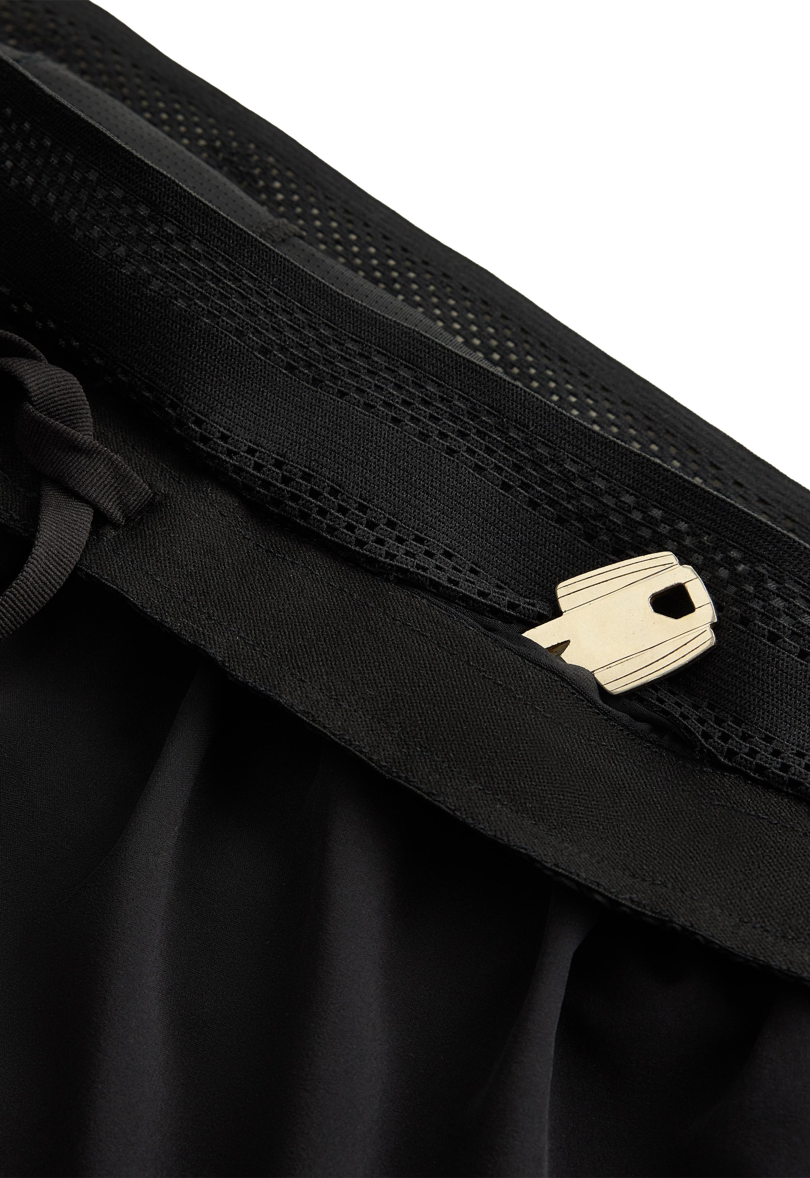 Technical mid rise 2-in-1 shorts — BLACK