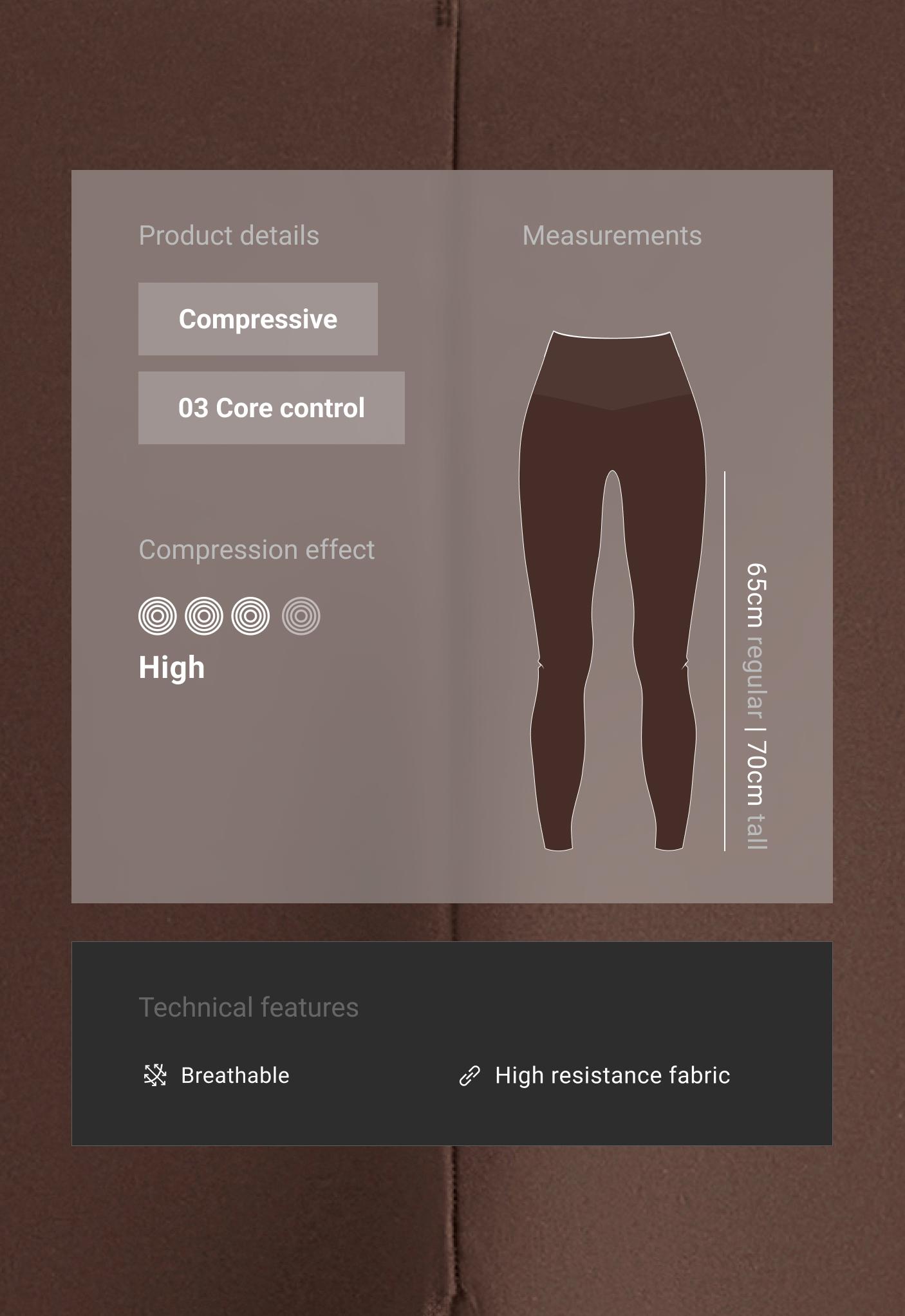 Leggings Compressive core control high rise até ao tornozelo