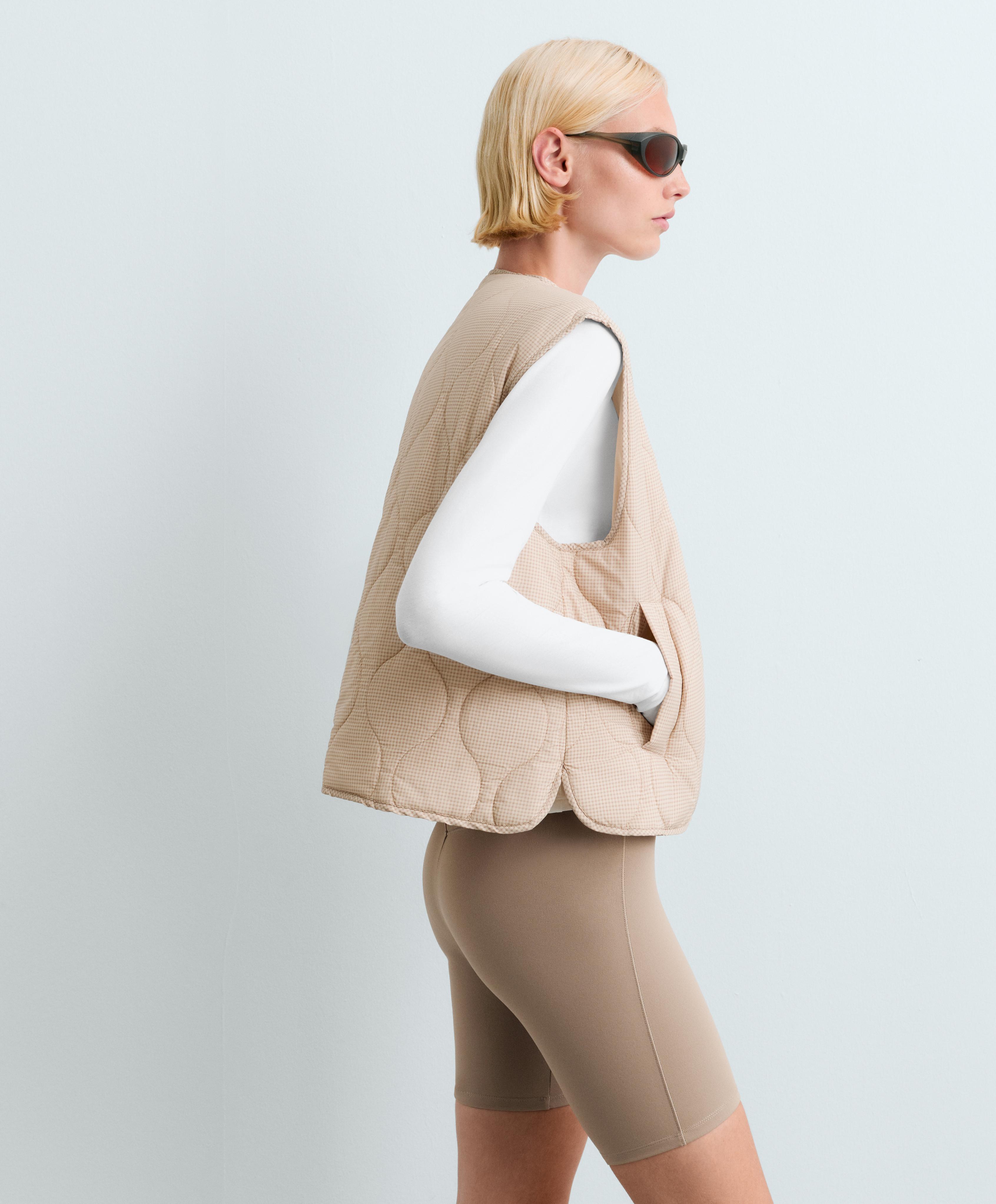 FELLEX® AEROGEL padded gingham gilet — BEIGE