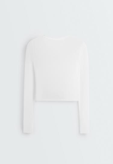 Long-sleeved technical T-shirt with text — WHITE  7