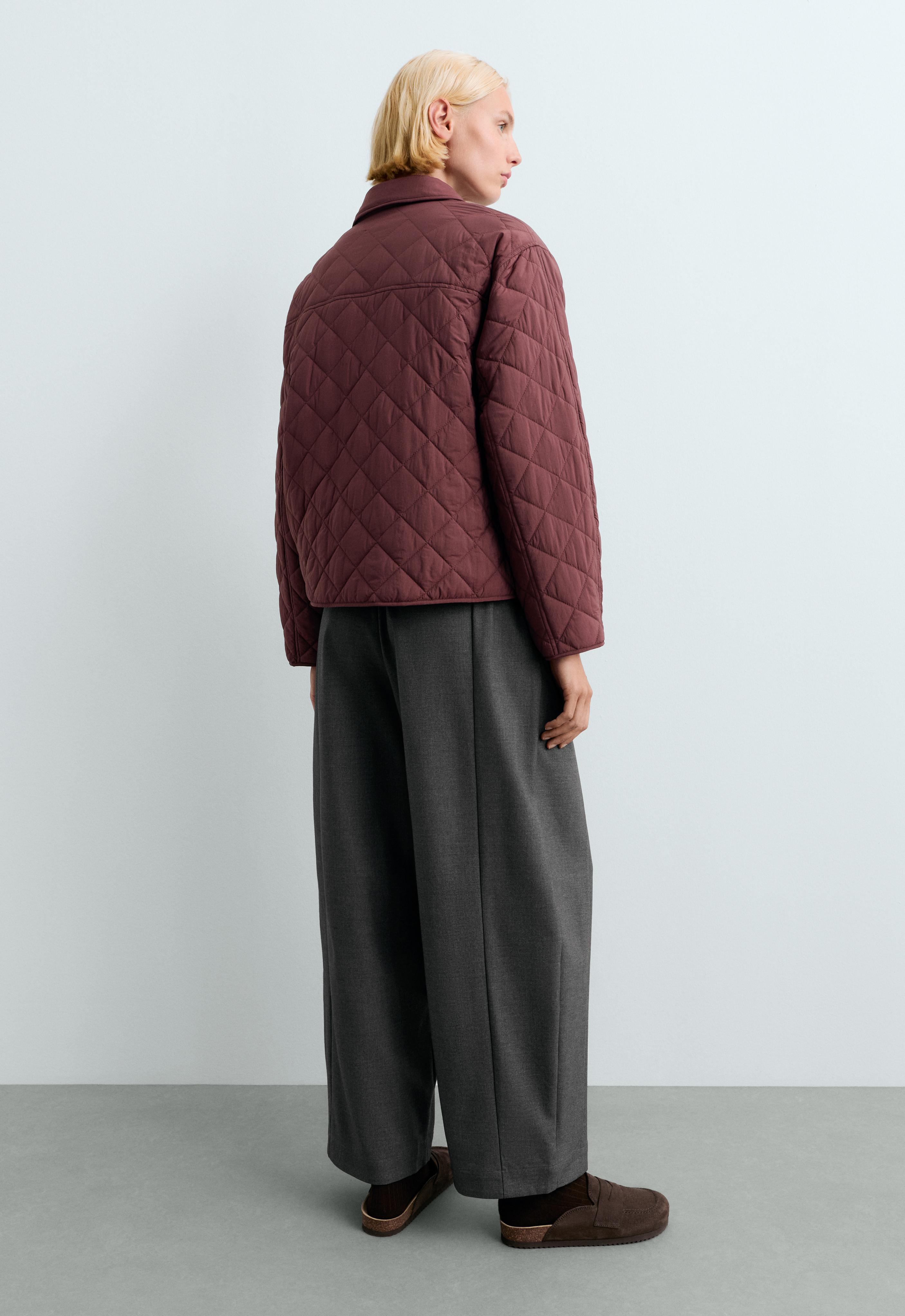 FELLEX® AEROGEL midi boxy padded jacket — BURGUNDY