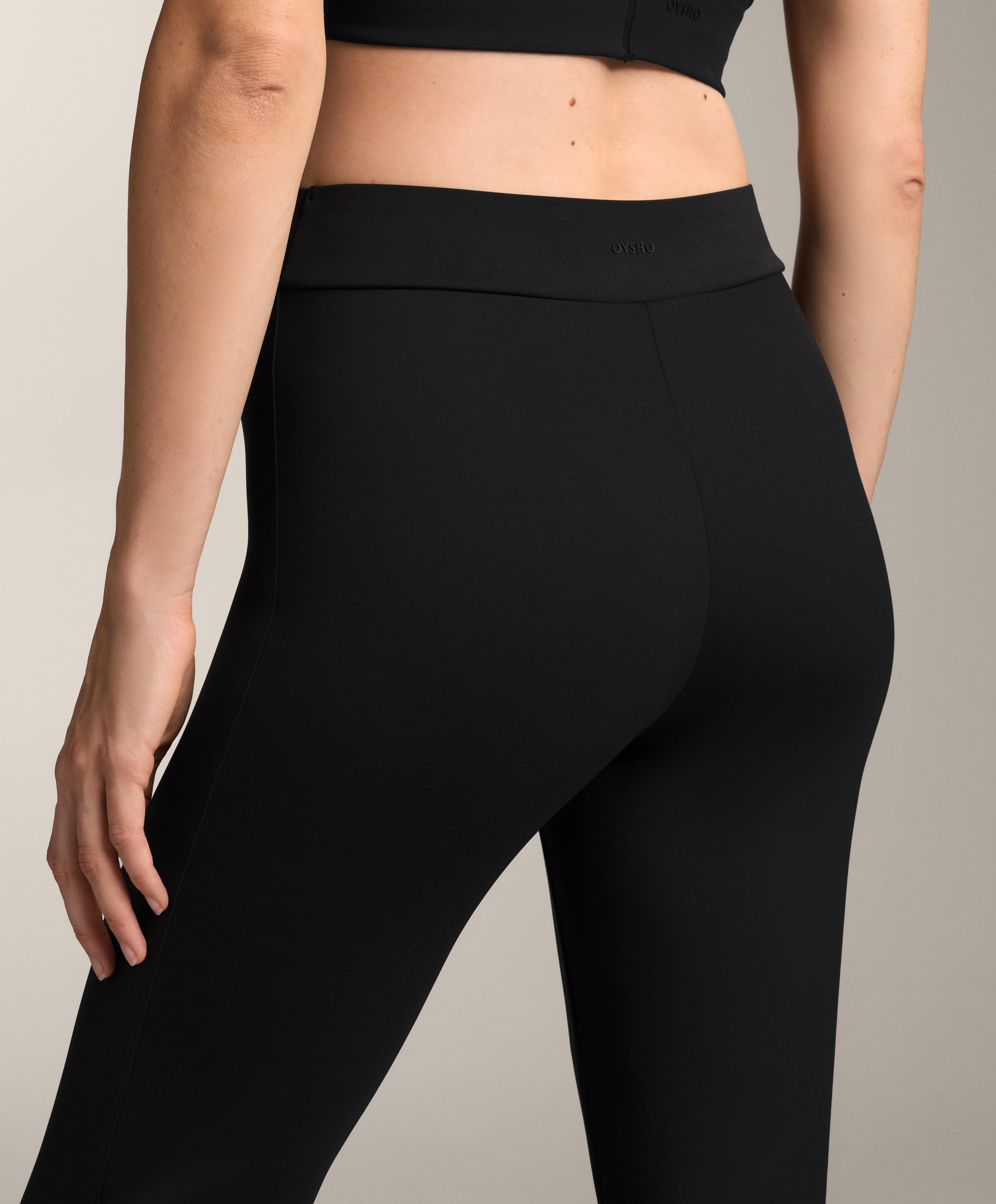 Kontrast detaylı neopren efektli İspanyol paça pantolon - İndirim Kontrast detaylı neopren efektli İspanyol paça pantolon - İndirim