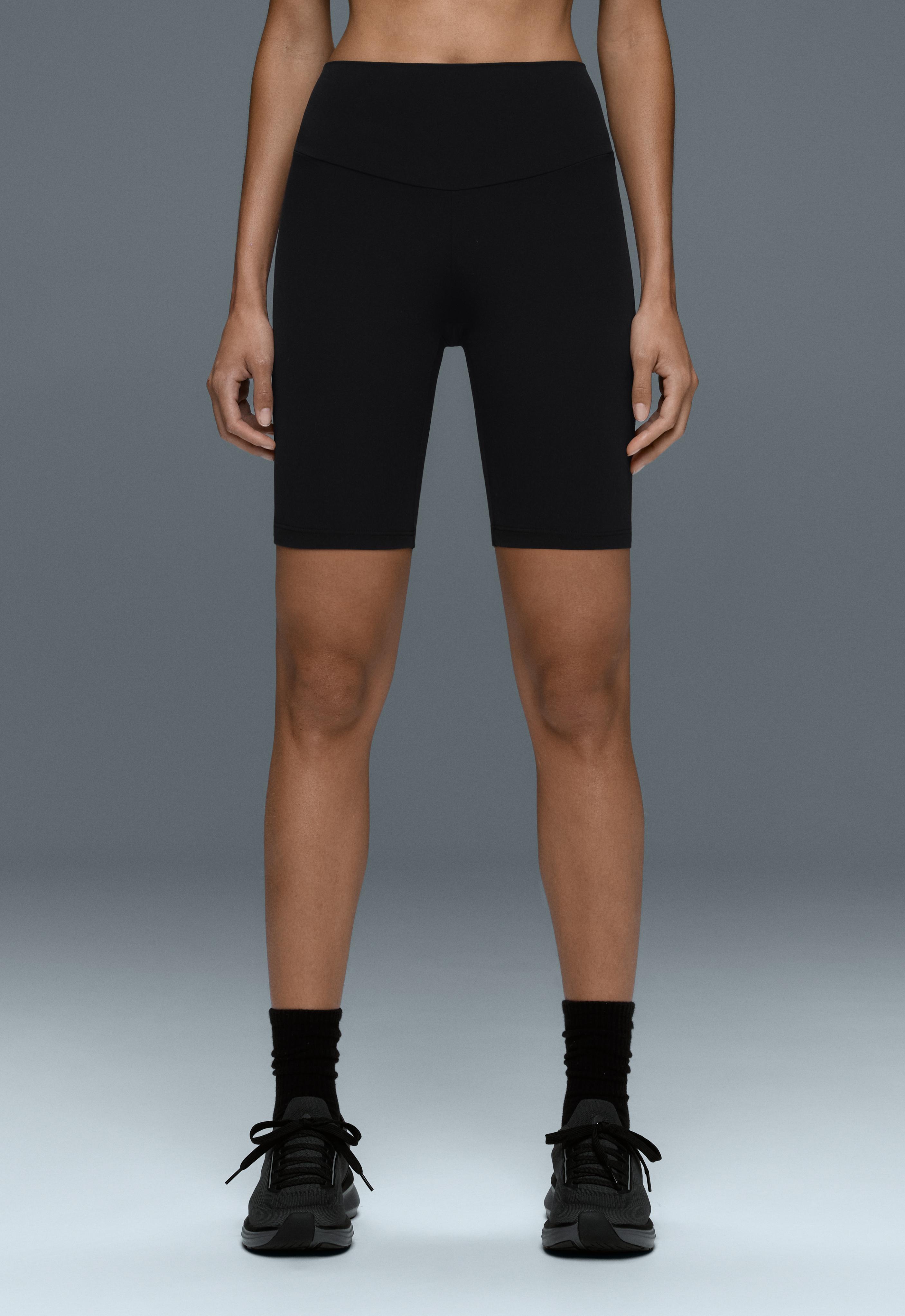 Comfortlux high-rise 20cm biker leggings — BLACK