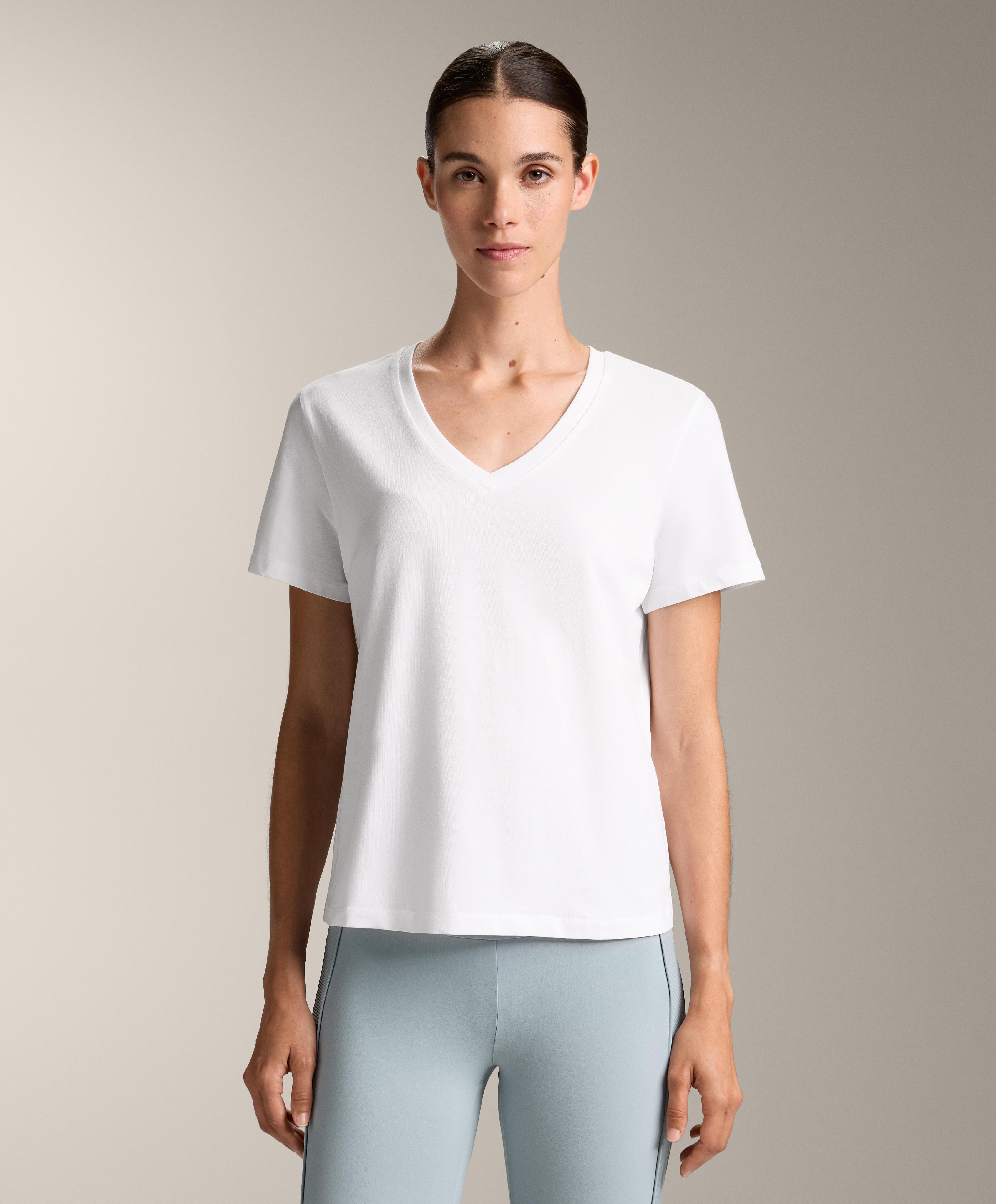Camiseta cuello pico mezcla algodón Camiseta cuello pico mezcla algodón