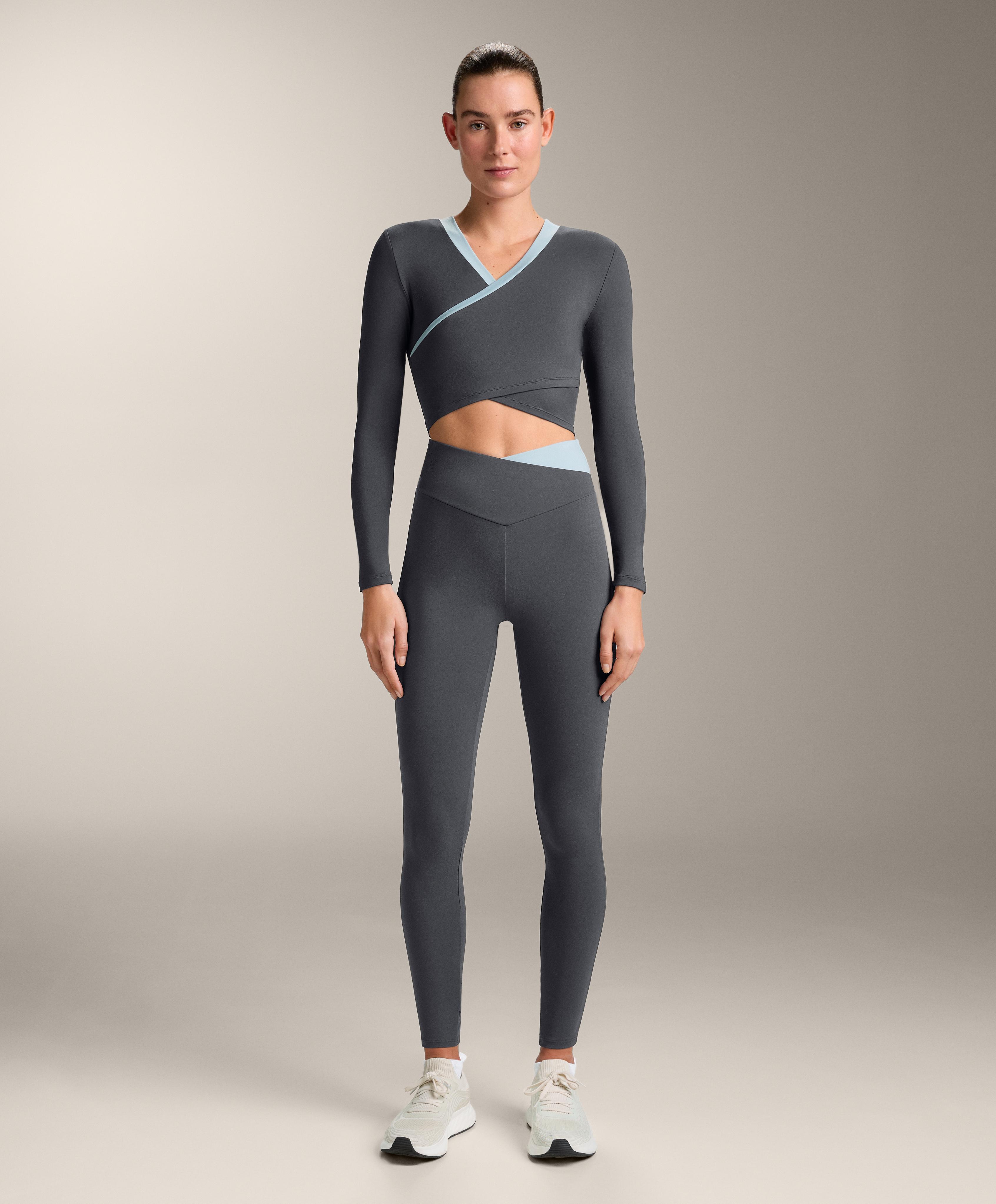 Long-sleeved Comfortlux contrast tank top — ASPHALT