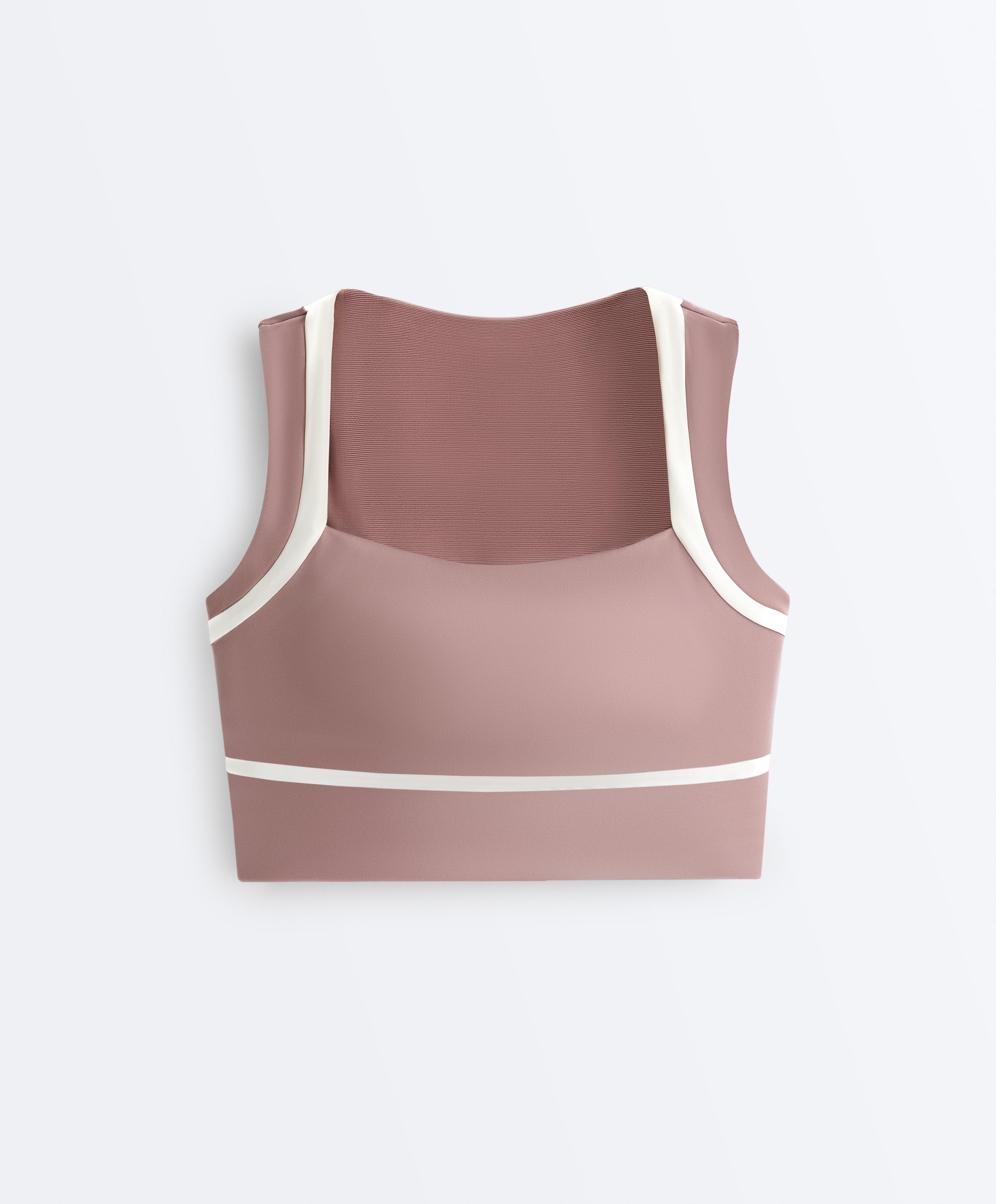 Compressive contrast tank top — DARK LILAC