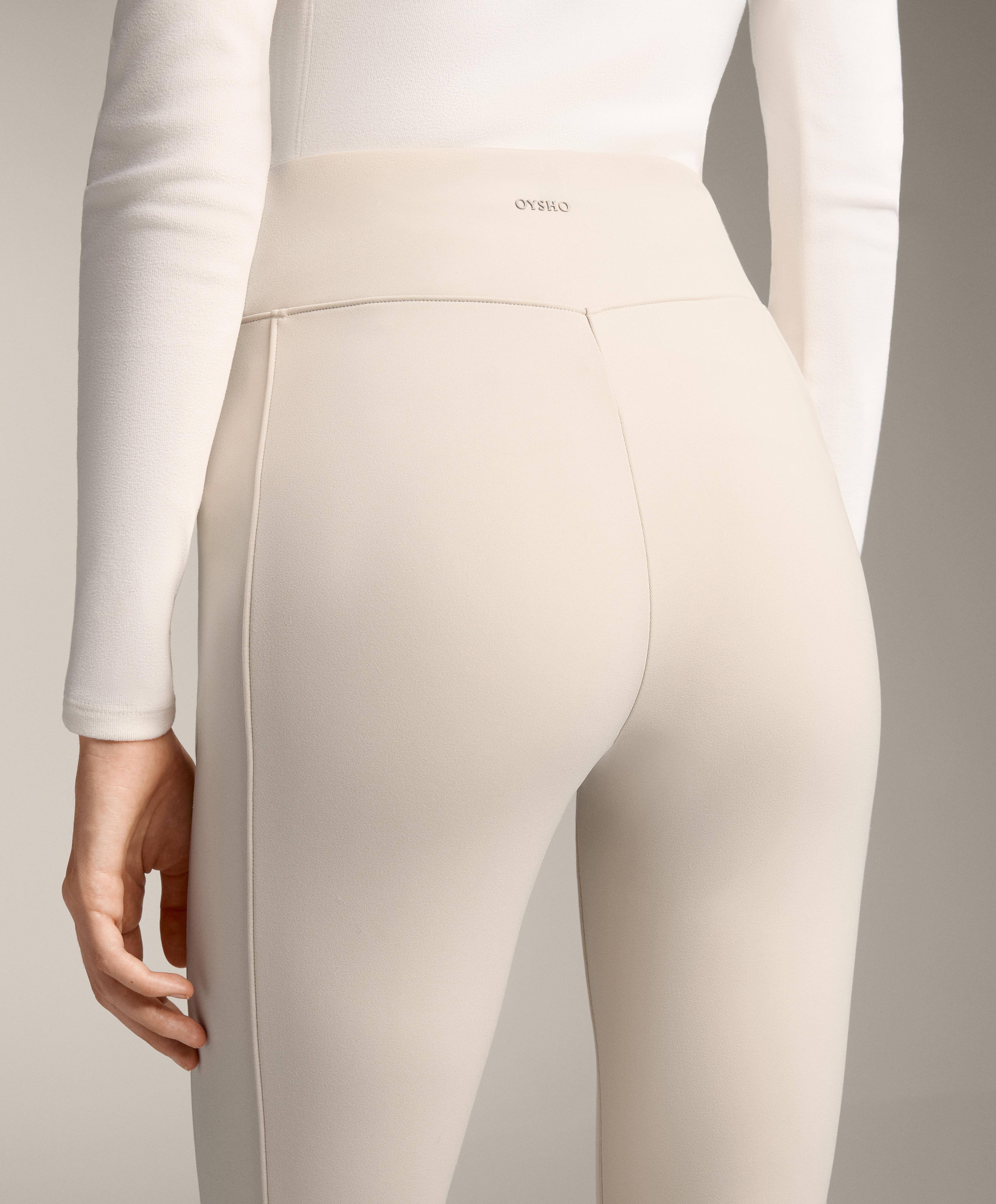 Warm high-rise ankle-length leggings with pockets 70 cm — PALE MINK