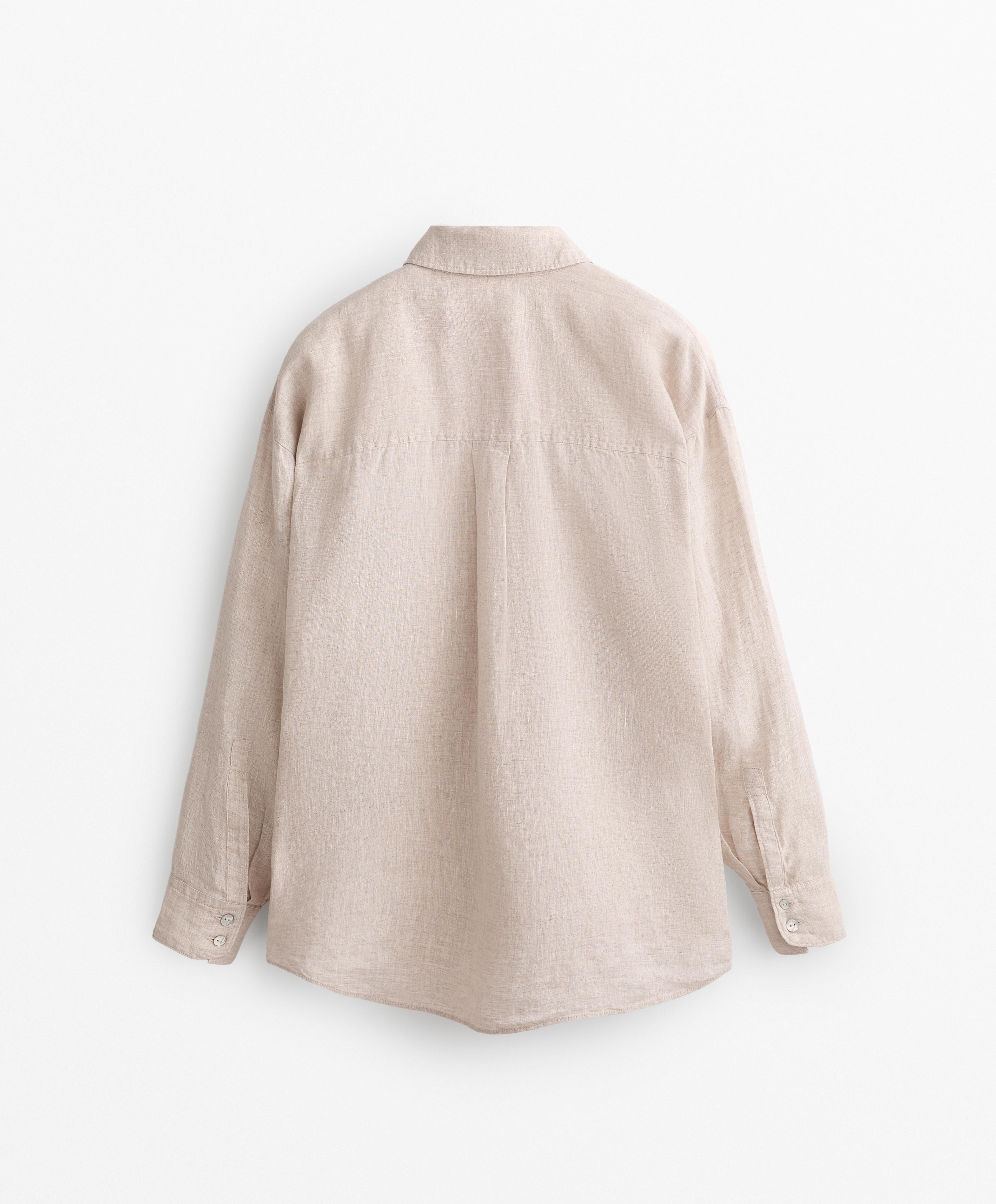 100% linen long-sleeved shirt