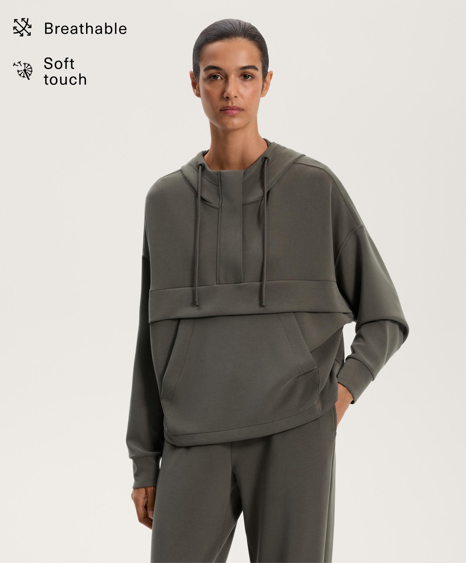 Soft-touch modal zip-up sweatshirt
