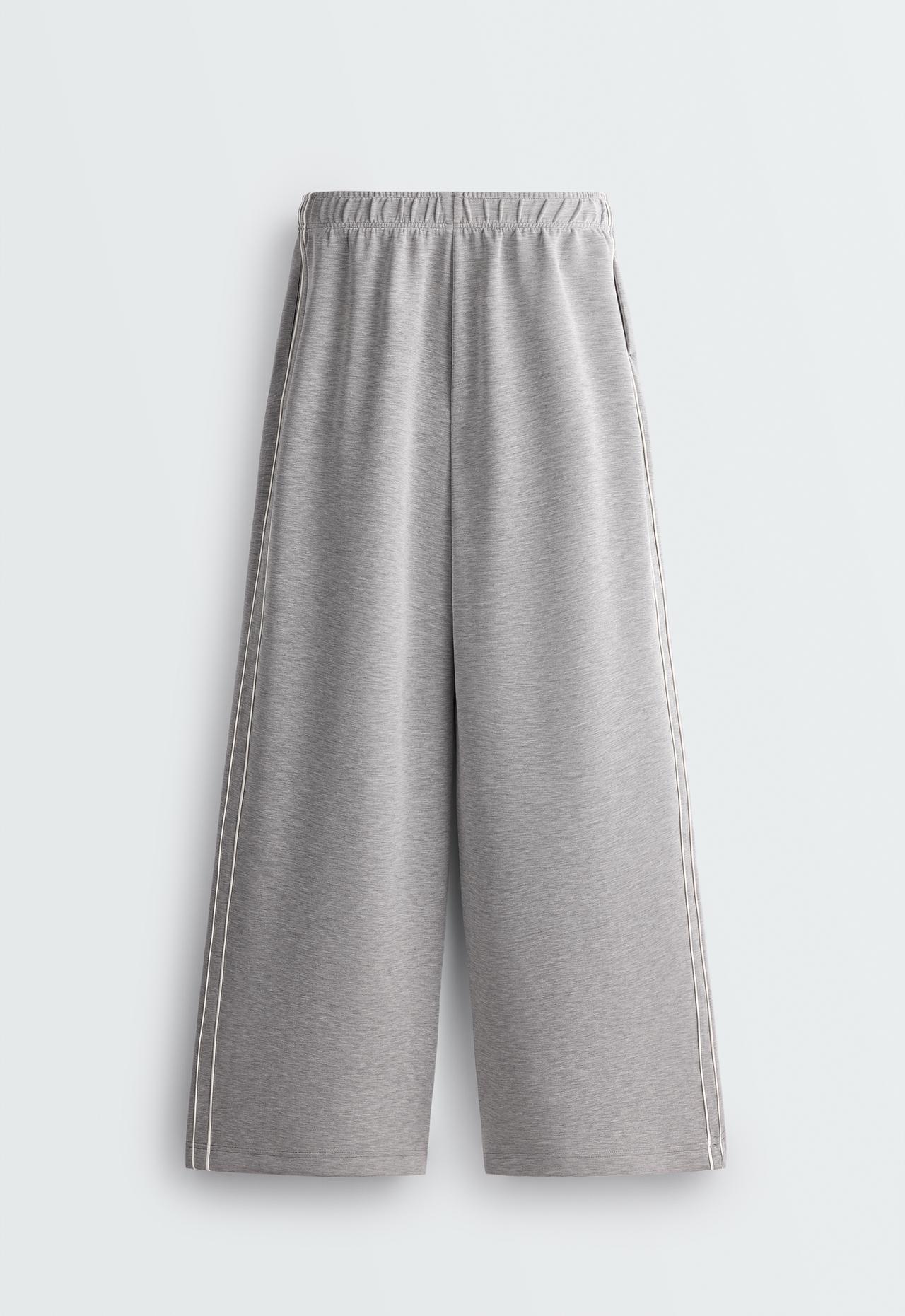 Wide-leg modal trousers with Piping — MARL