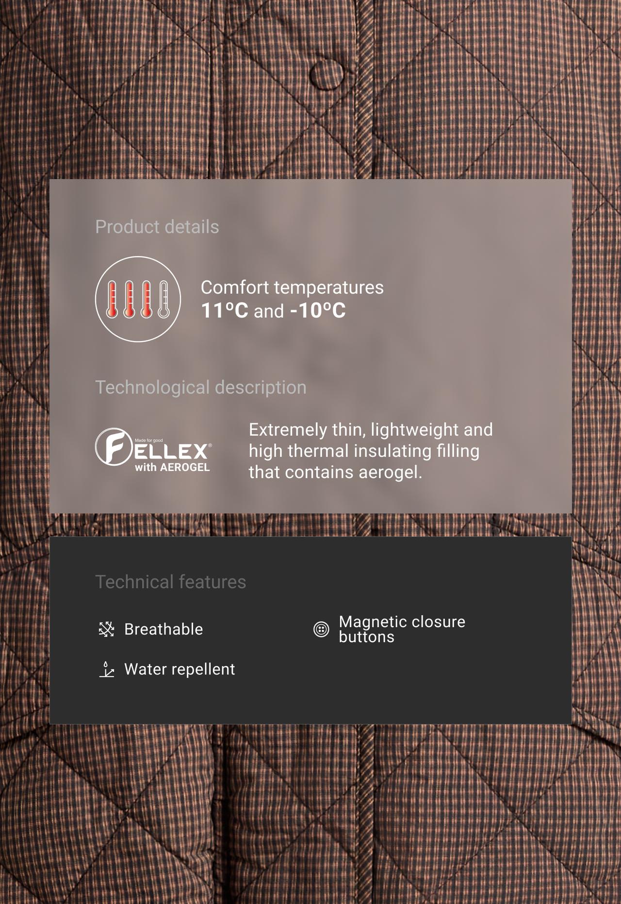 FELLEX® AEROGEL midi boxy padded jacket — MOCHA