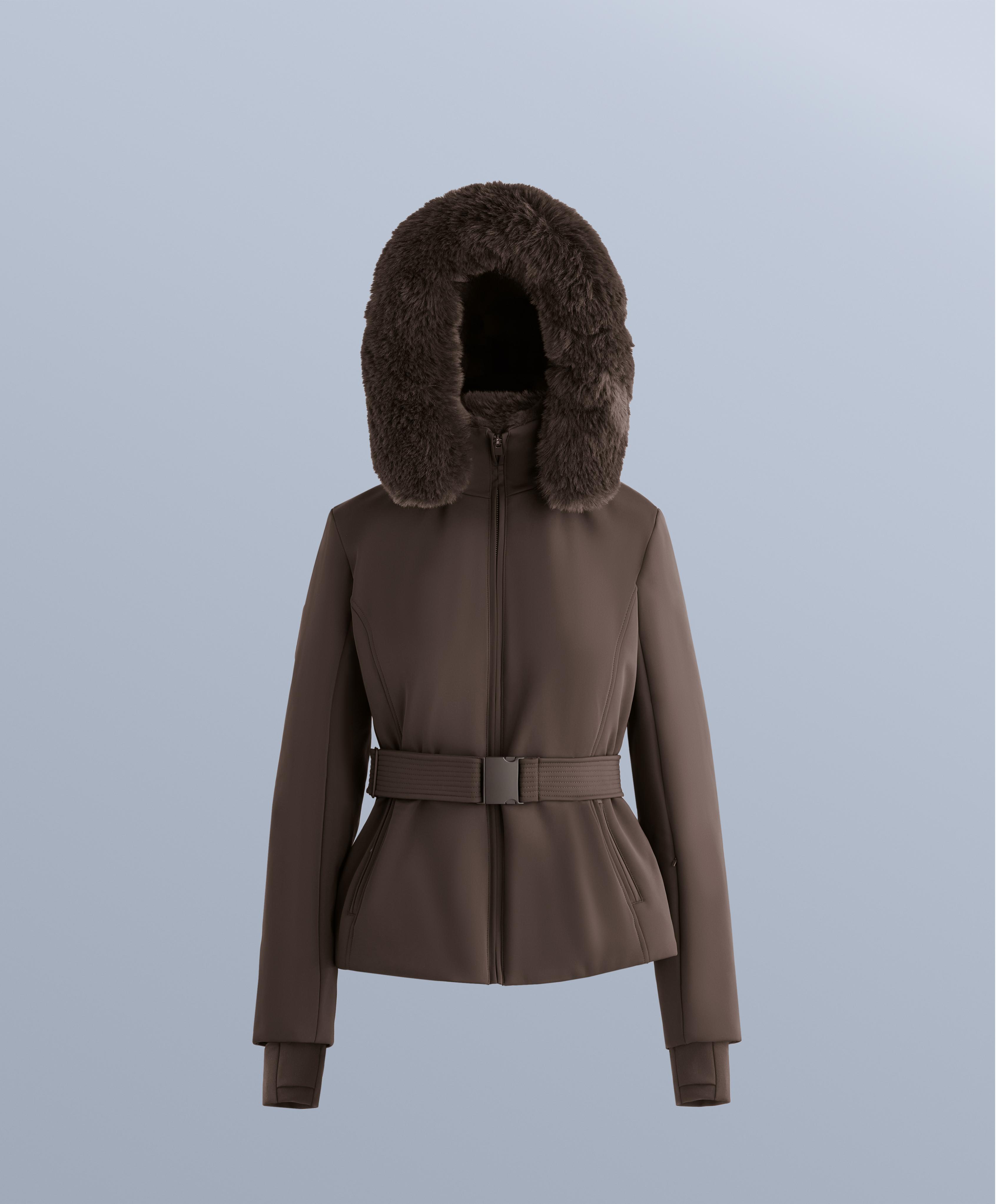 Primaloft® SKI water-resistant super-slim fit jacket — DARK BROWN