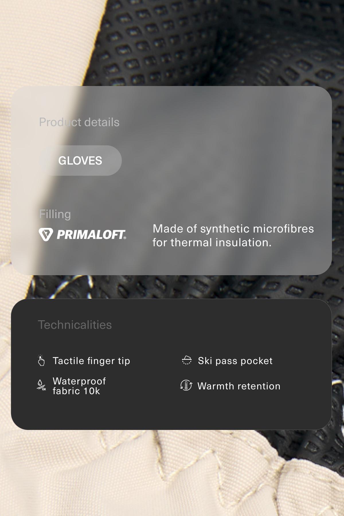 Technical SKI Primaloft® Gloves — ECRU