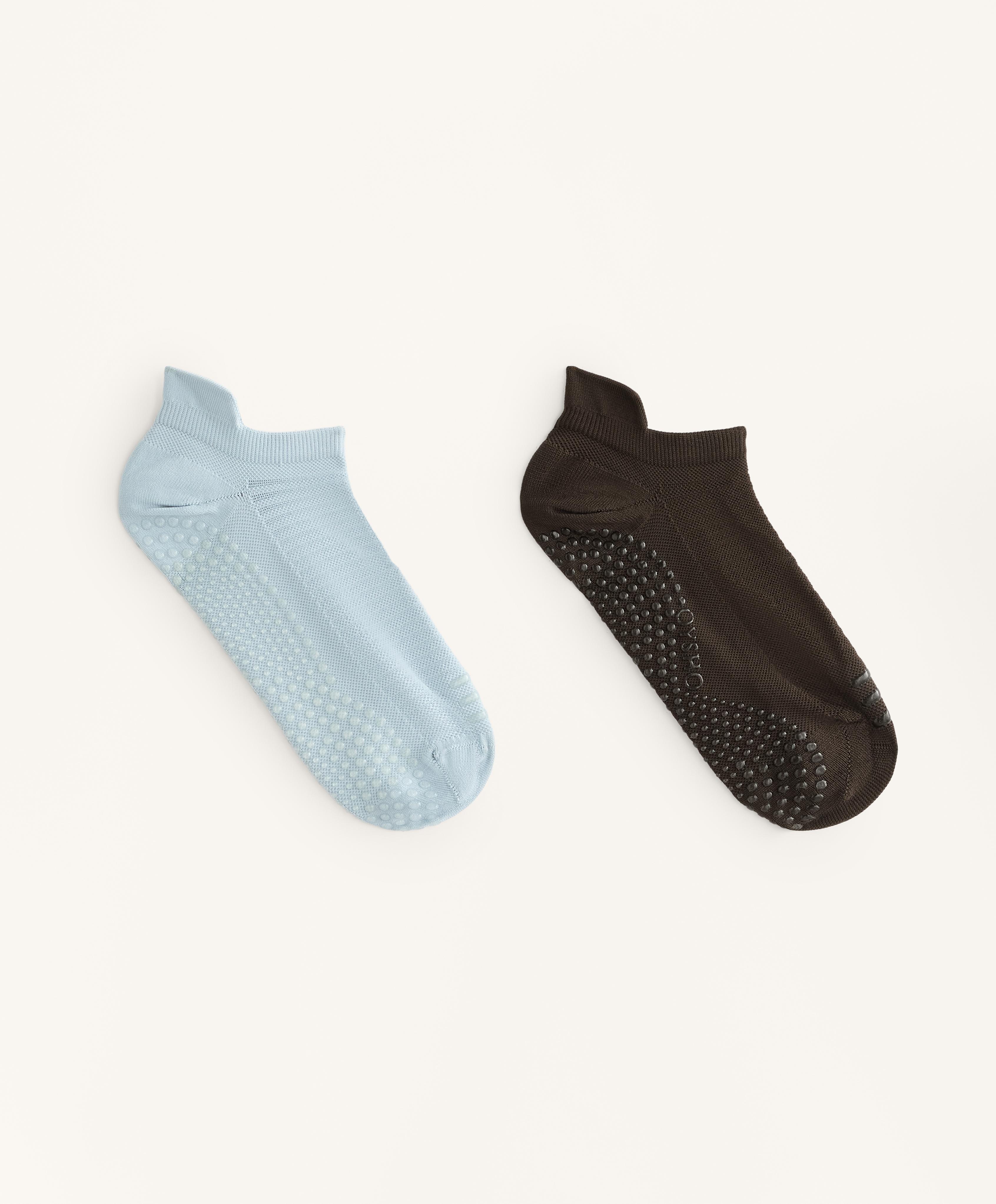 2 pairs of polyamide blend yoga and Pilates sneaker socks
