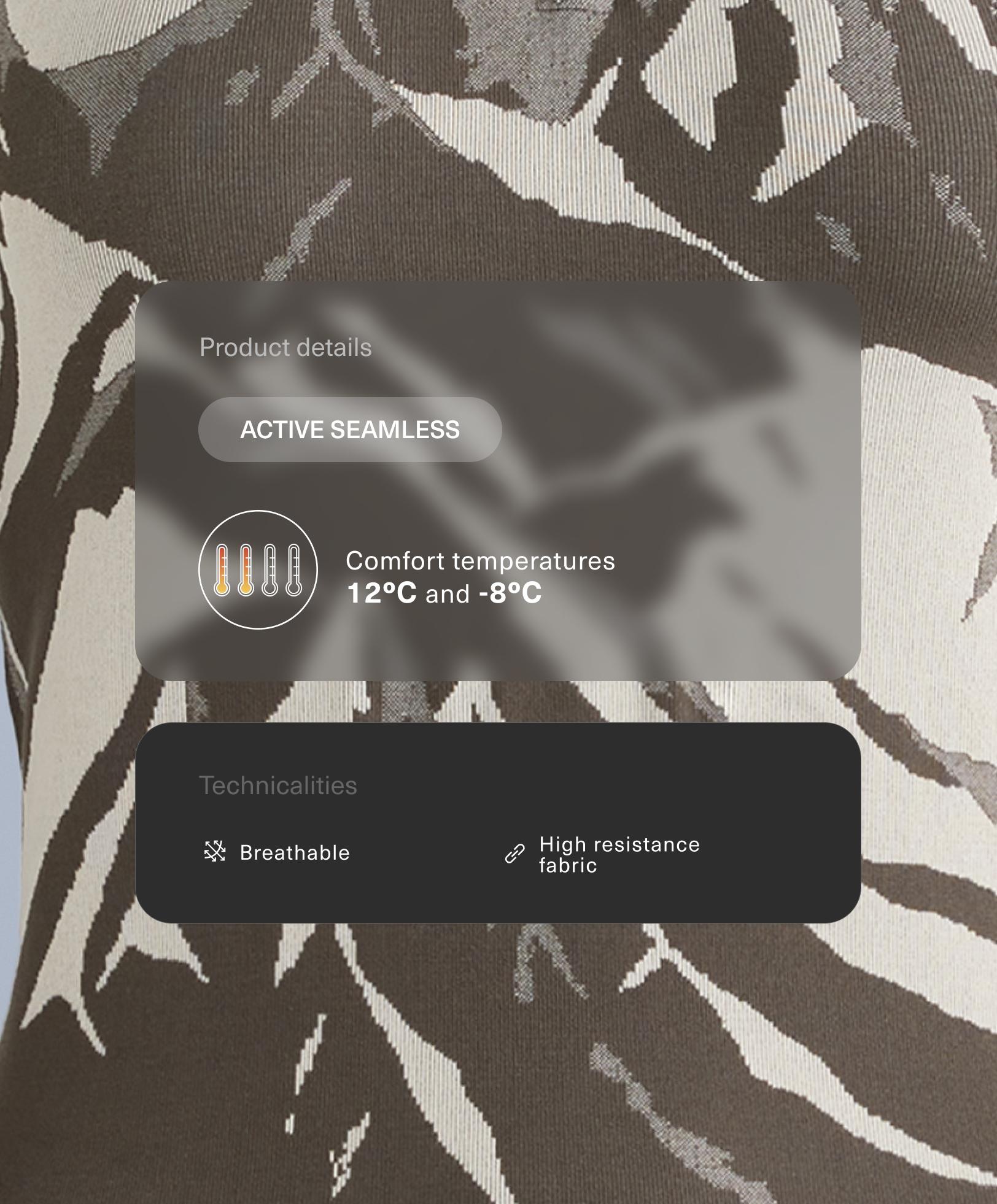 Термокофта seamless base layer з принтом і напівблискавкою