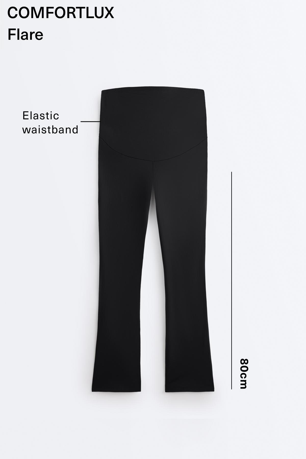 Maternity Comfortlux flare trousers — BLACK