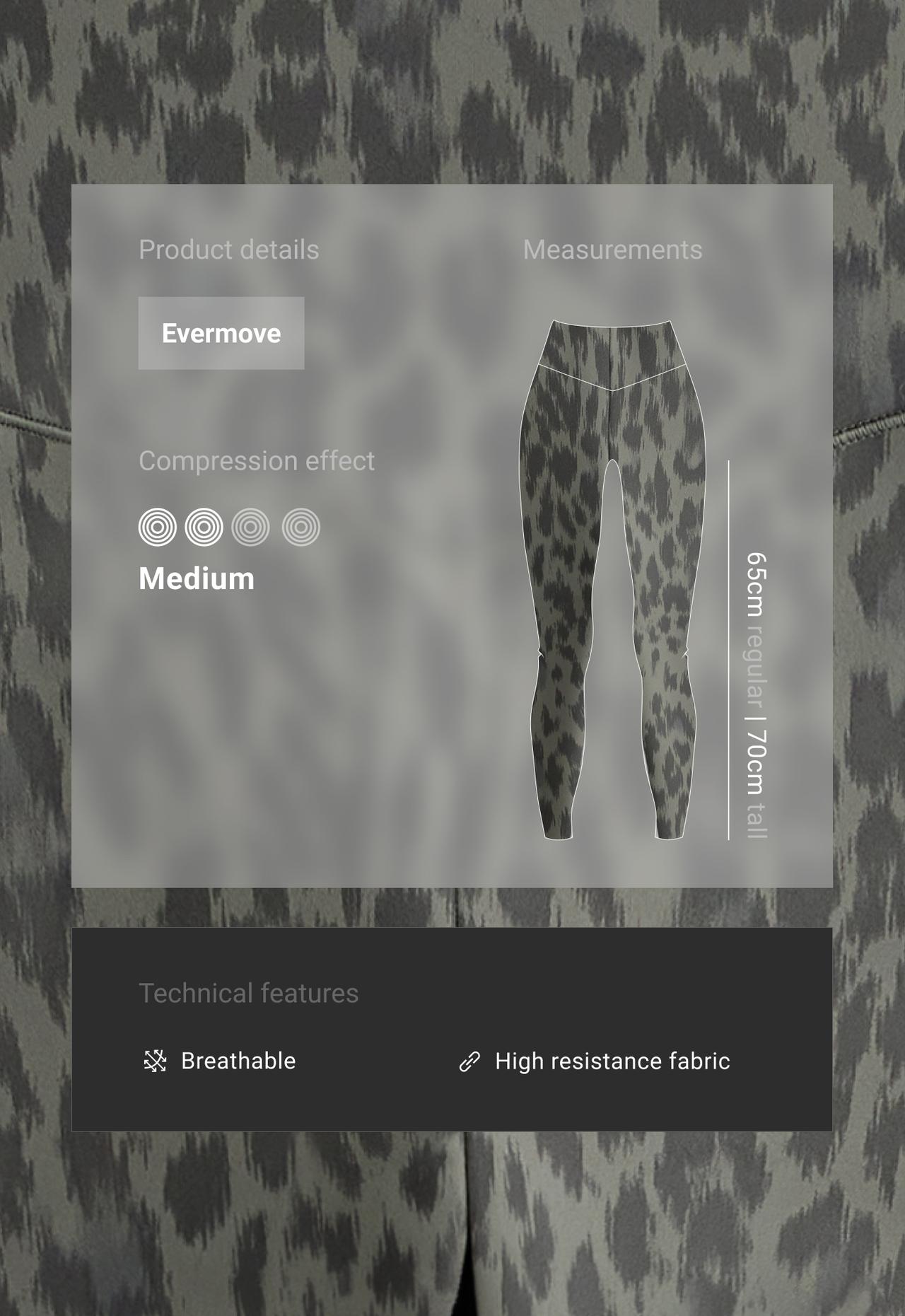 Evermove high-rise leopard ankle-length leggings — CHARCOAL GREY
