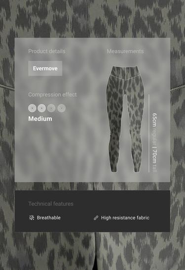 Evermove high-rise leopard ankle-length leggings — CHARCOAL GREY 2