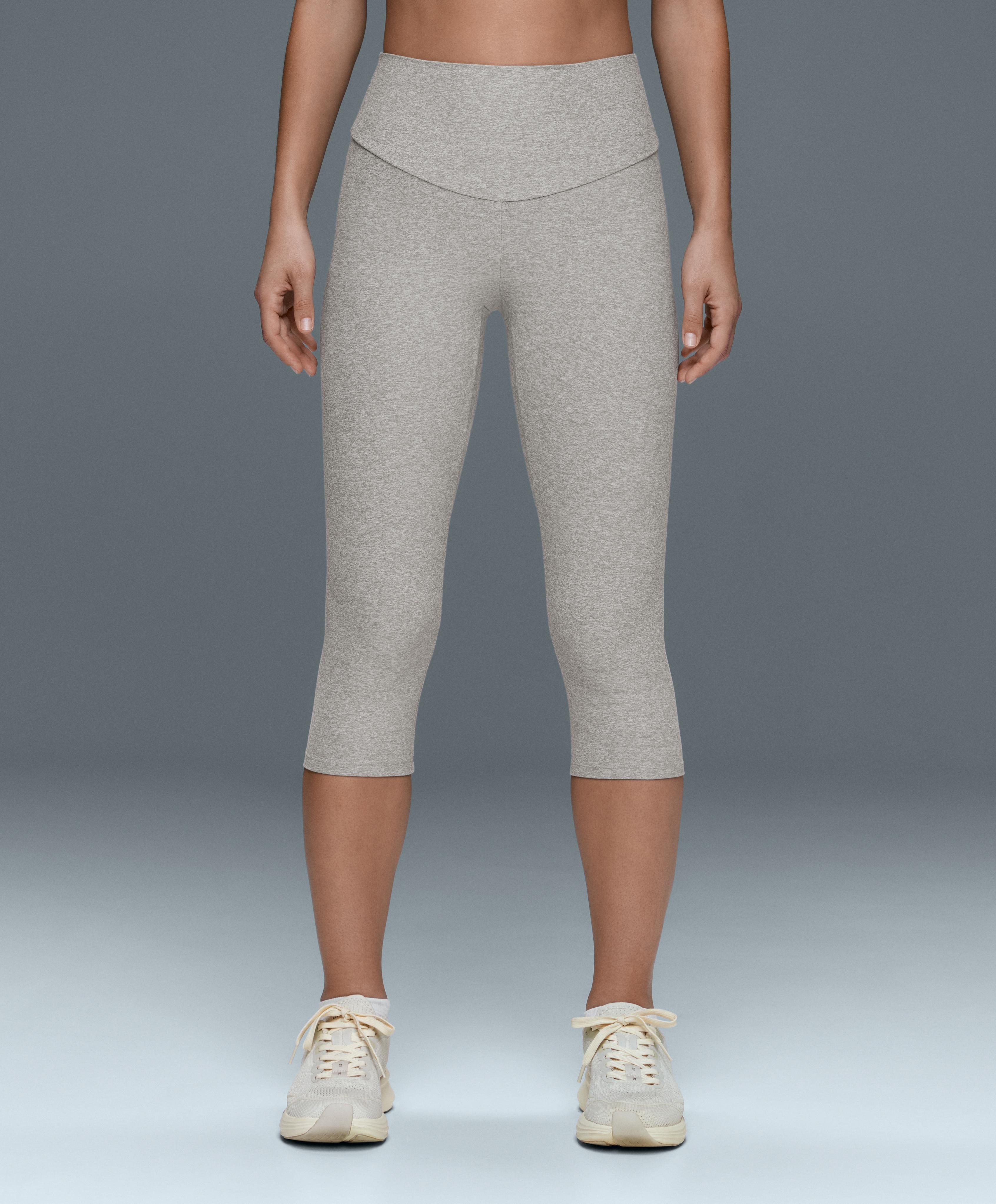 Comfortlux 40cm high-rise marl knee-length leggings — GREY MELANGE