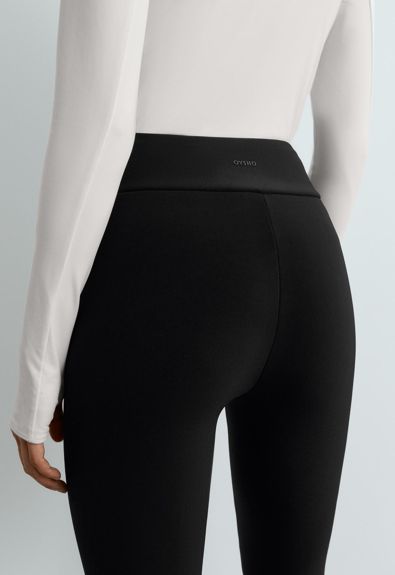 Ankle-length High rise Super extra warm Seamless leggings 70 cm — BLACK