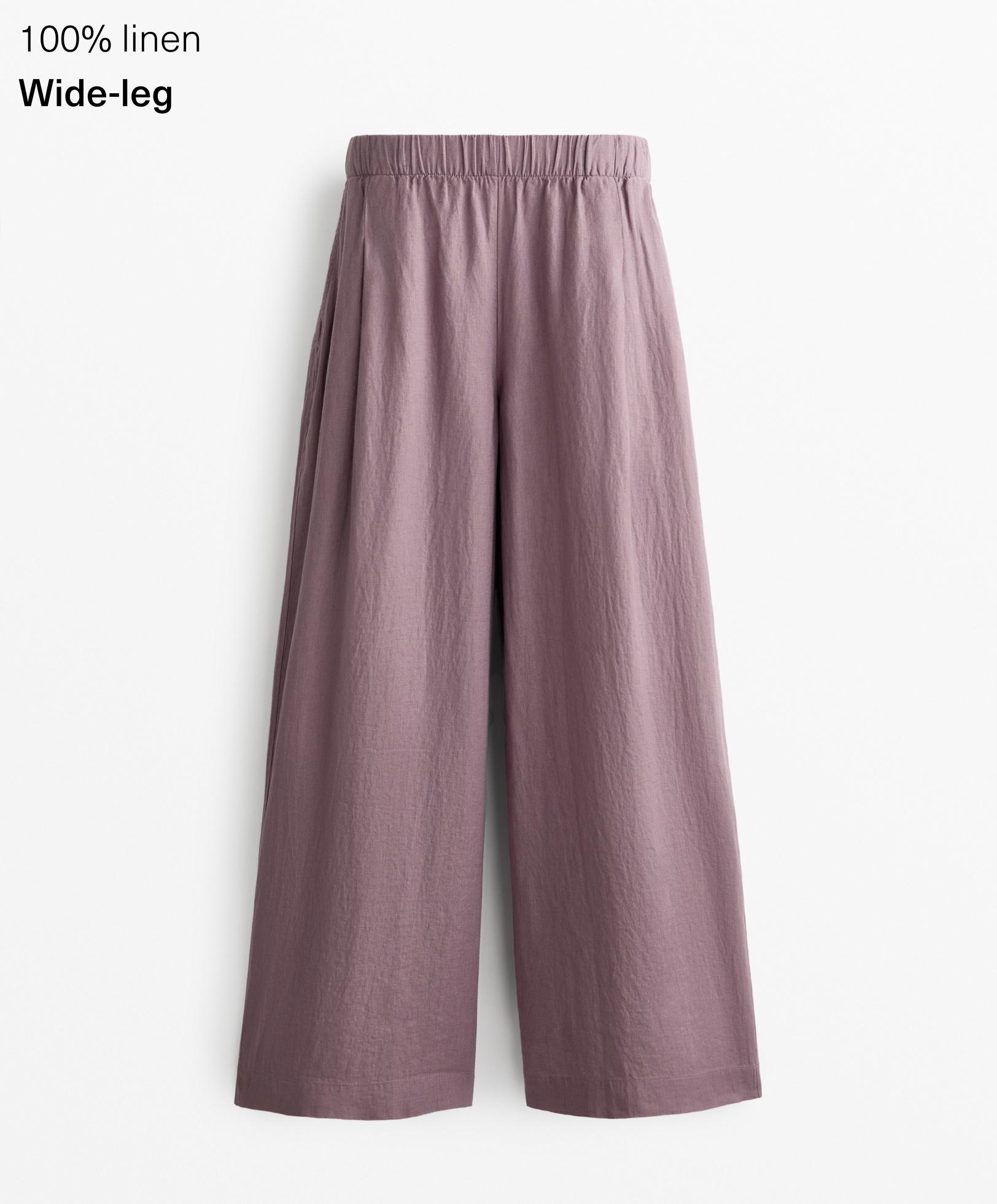 Pantalón ancho 100% lino