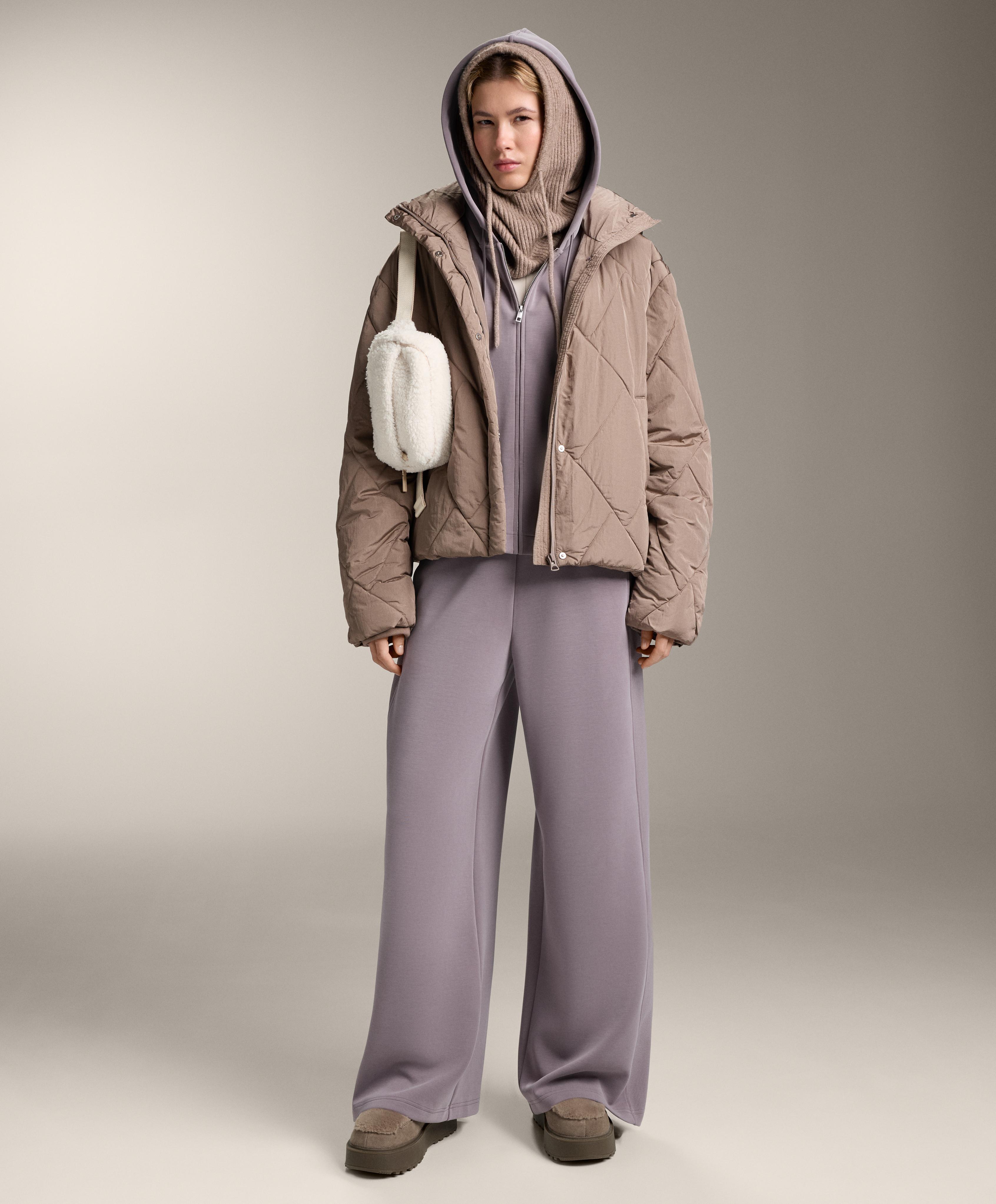 Straight-leg rib trousers with brushed modal Straight-leg rib trousers with brushed modal