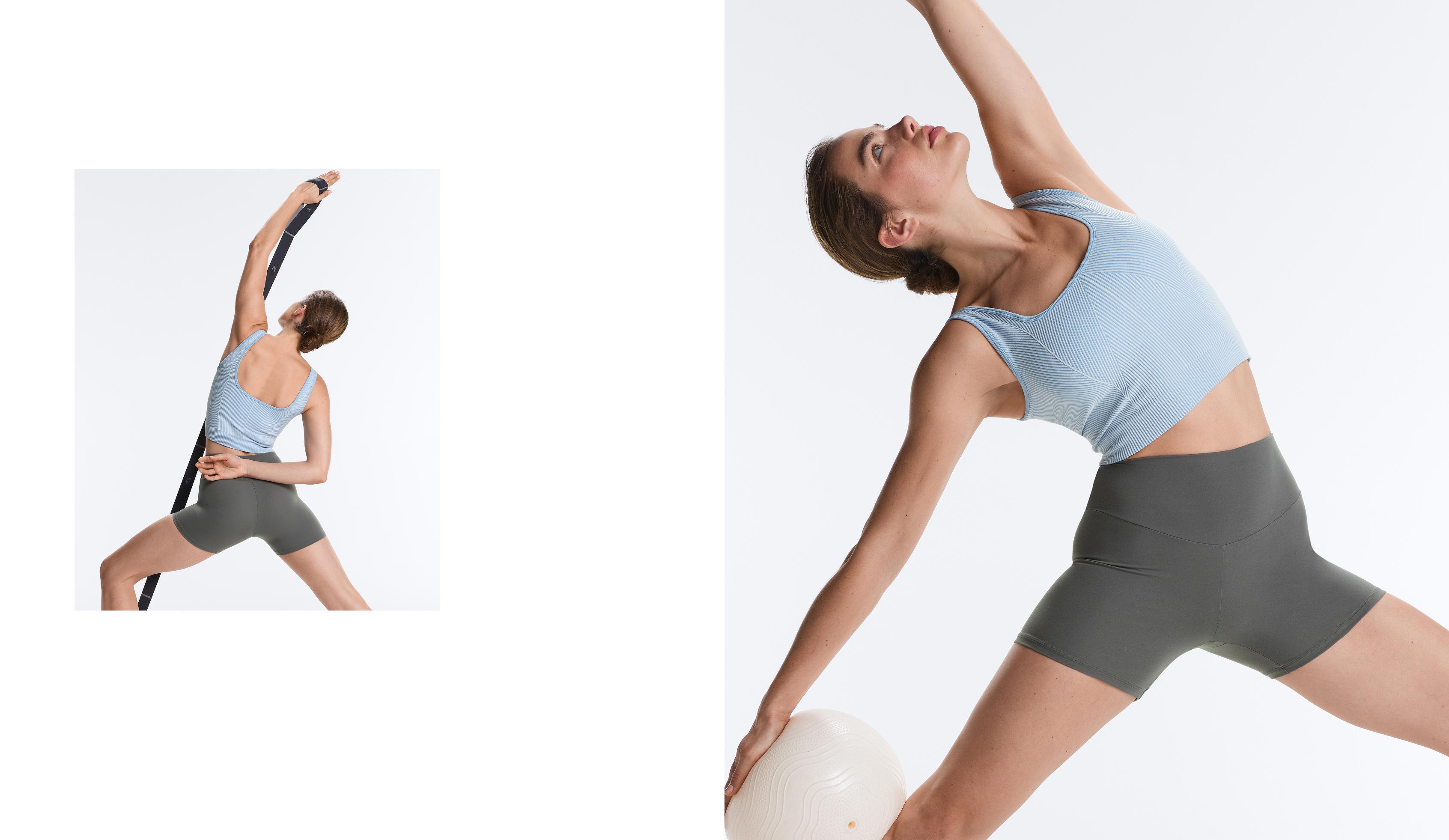 Seamless square neck tank top — PALE BLUE