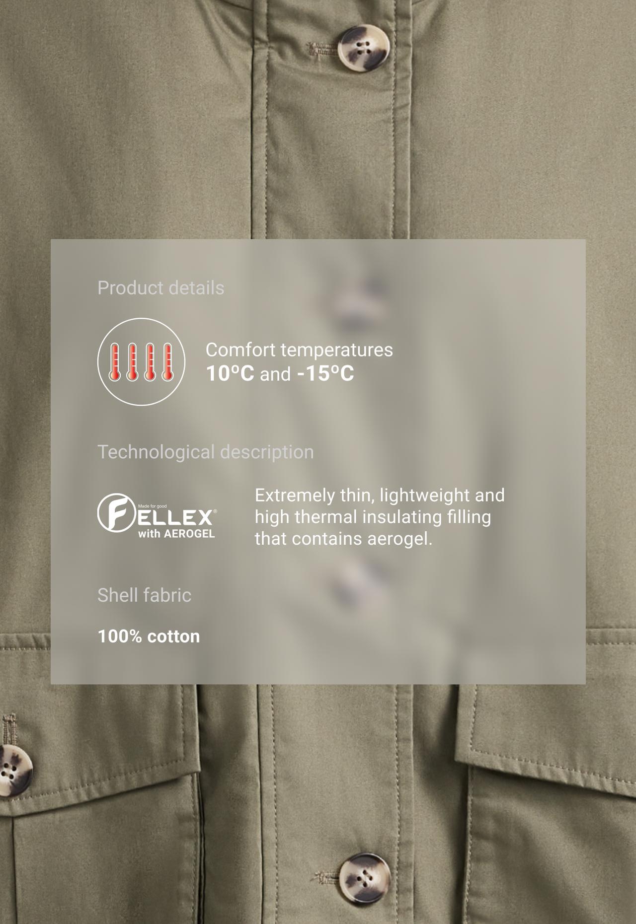 FELLEX® AEROGEL padded canvas jacket — DARK KHAKI