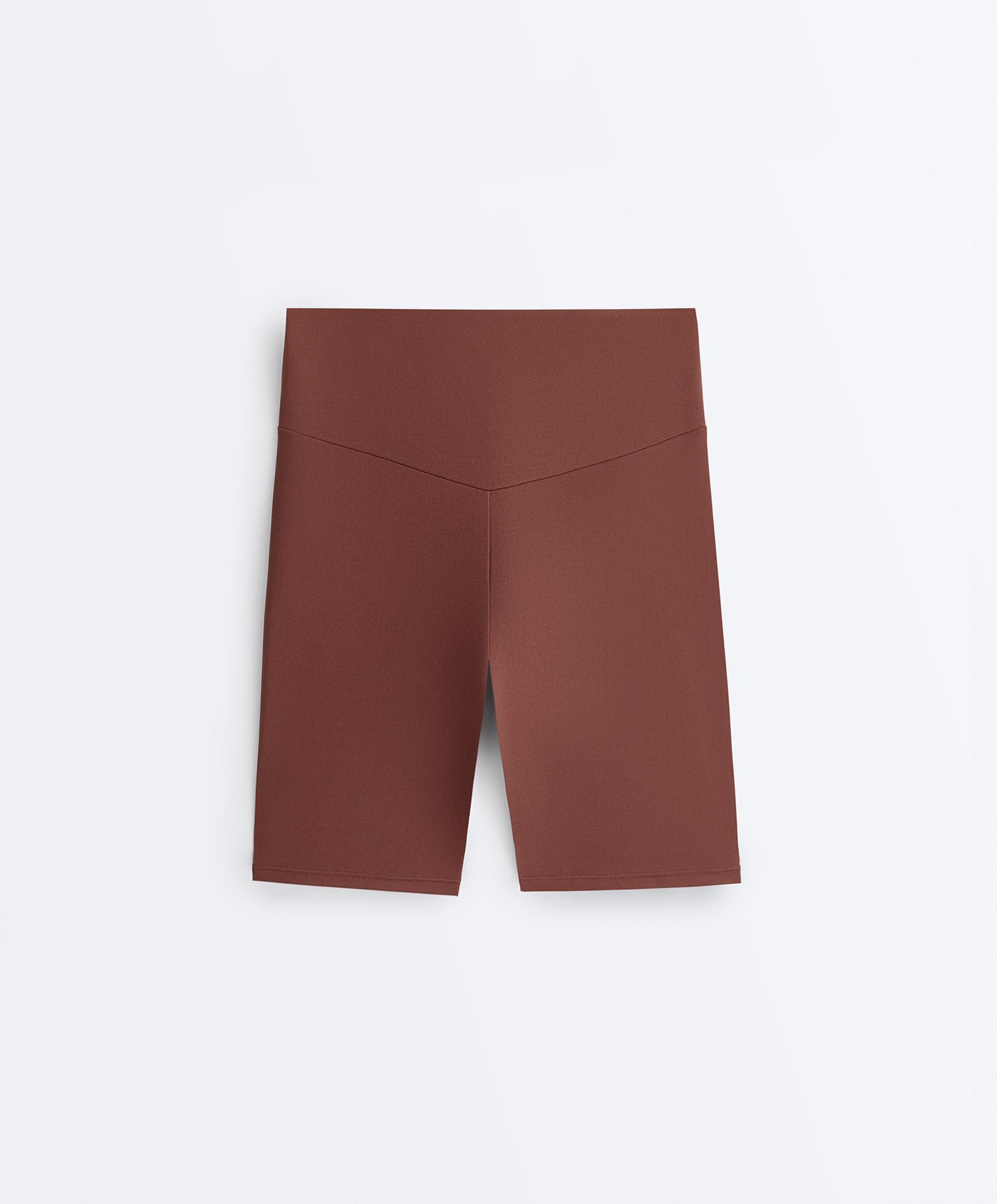 Comfortlux high-rise 20cm biker leggings — TERRACOTTA