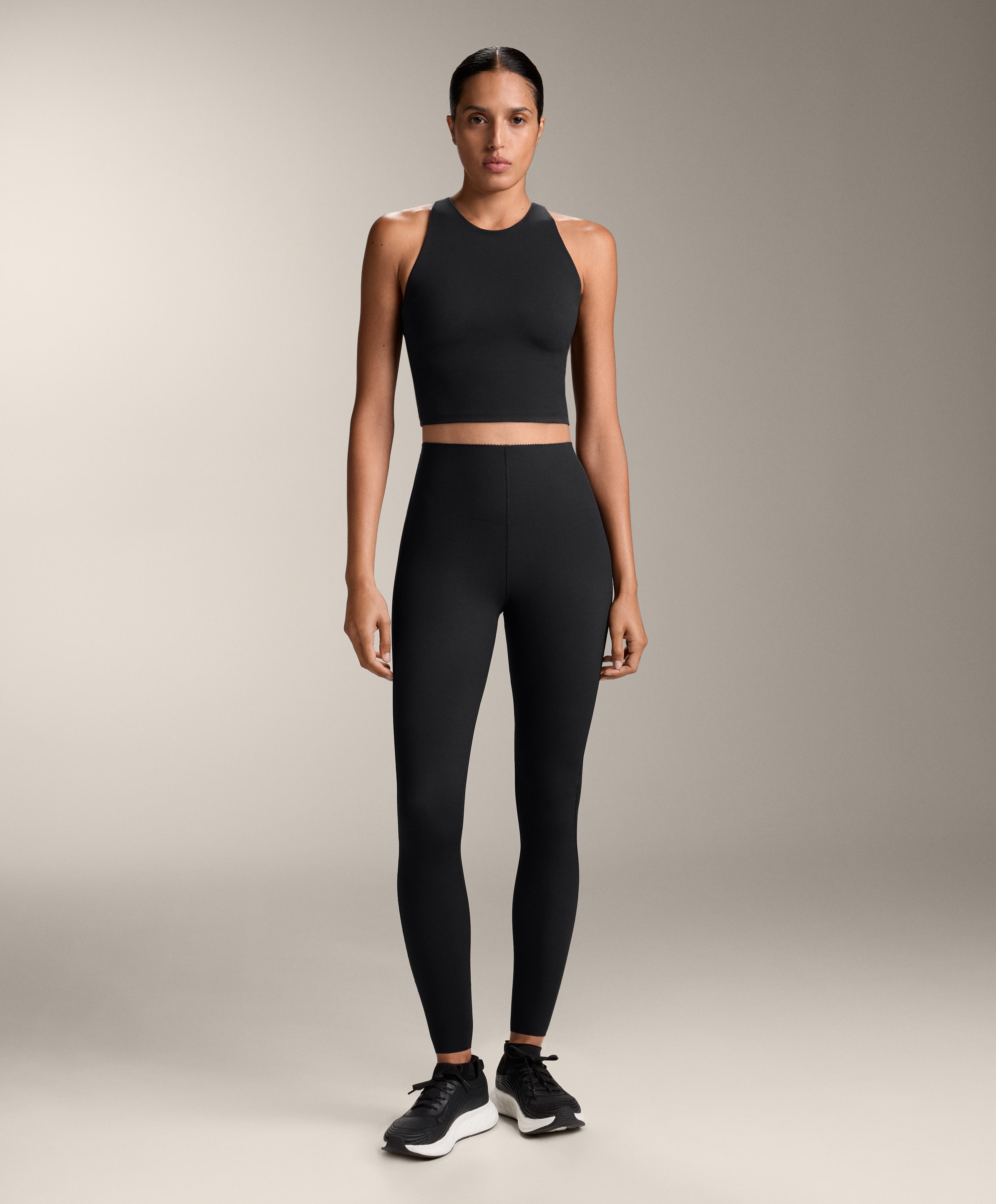 High-waisted Extra Compressive core control ankle-length leggings — BLACK