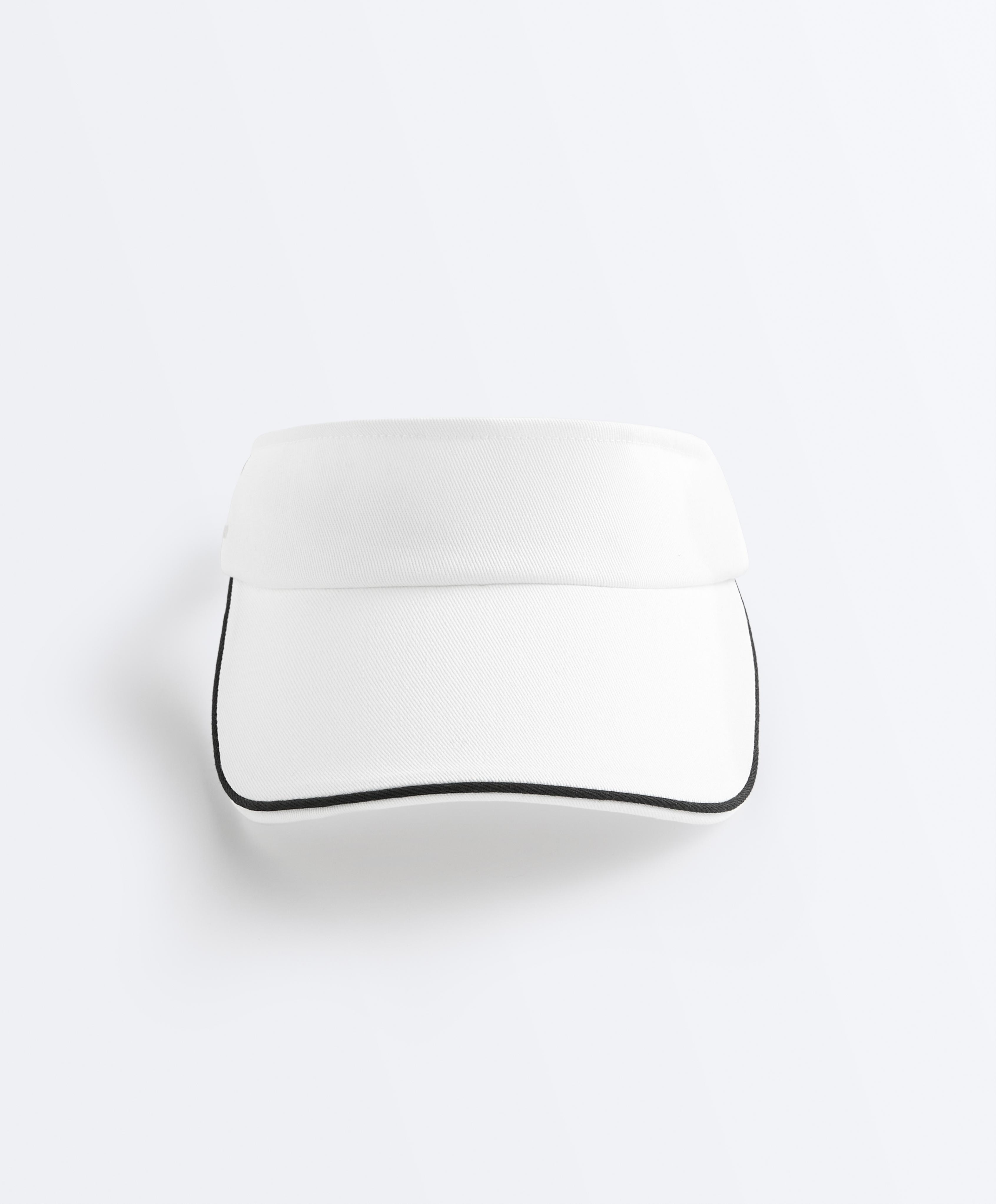 Sports piping visor — WHITE 