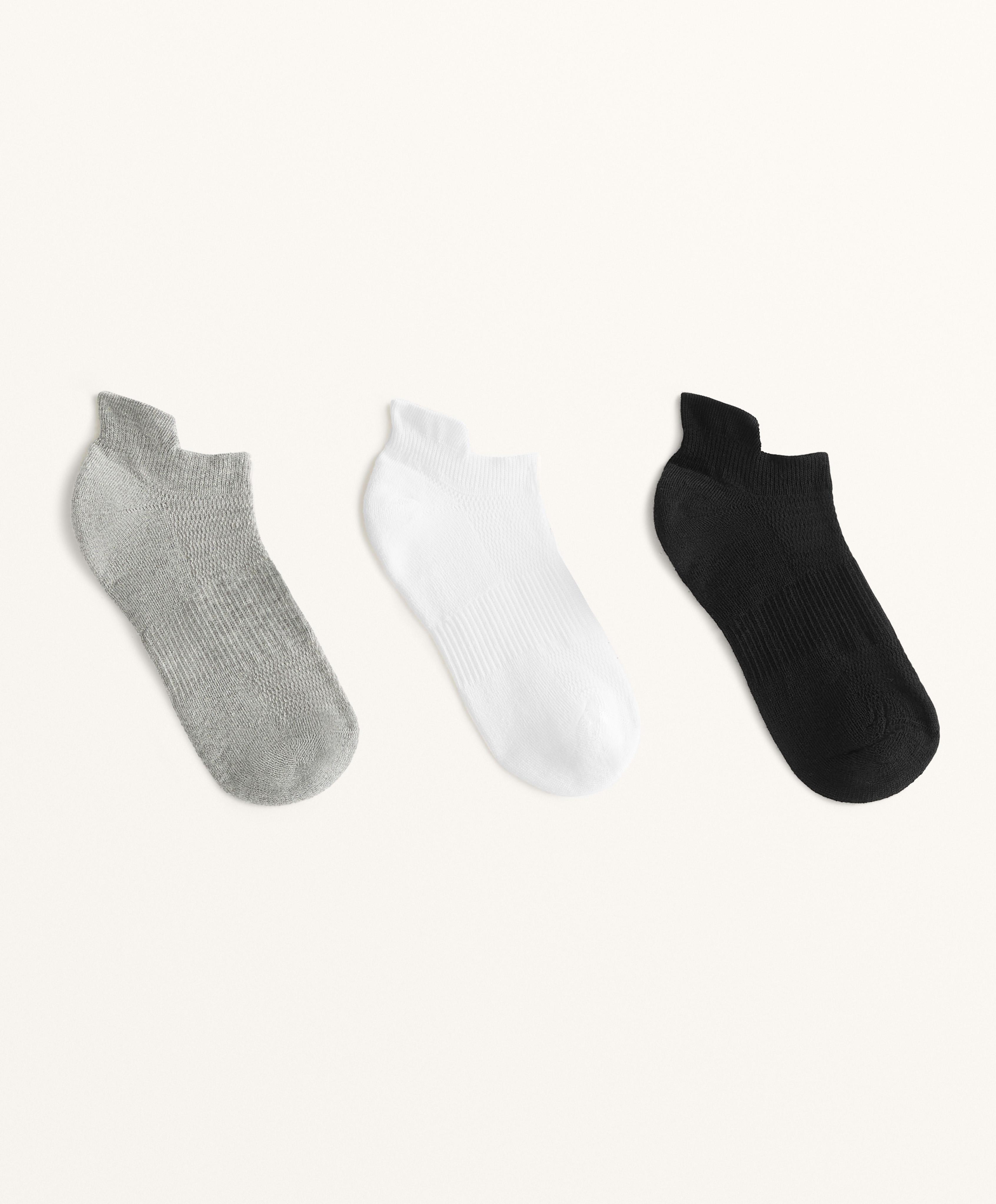 3 paires de chaussettes sneaker avec languette en mélange de coton 3 paires de chaussettes sneaker avec languette en mélange de coton