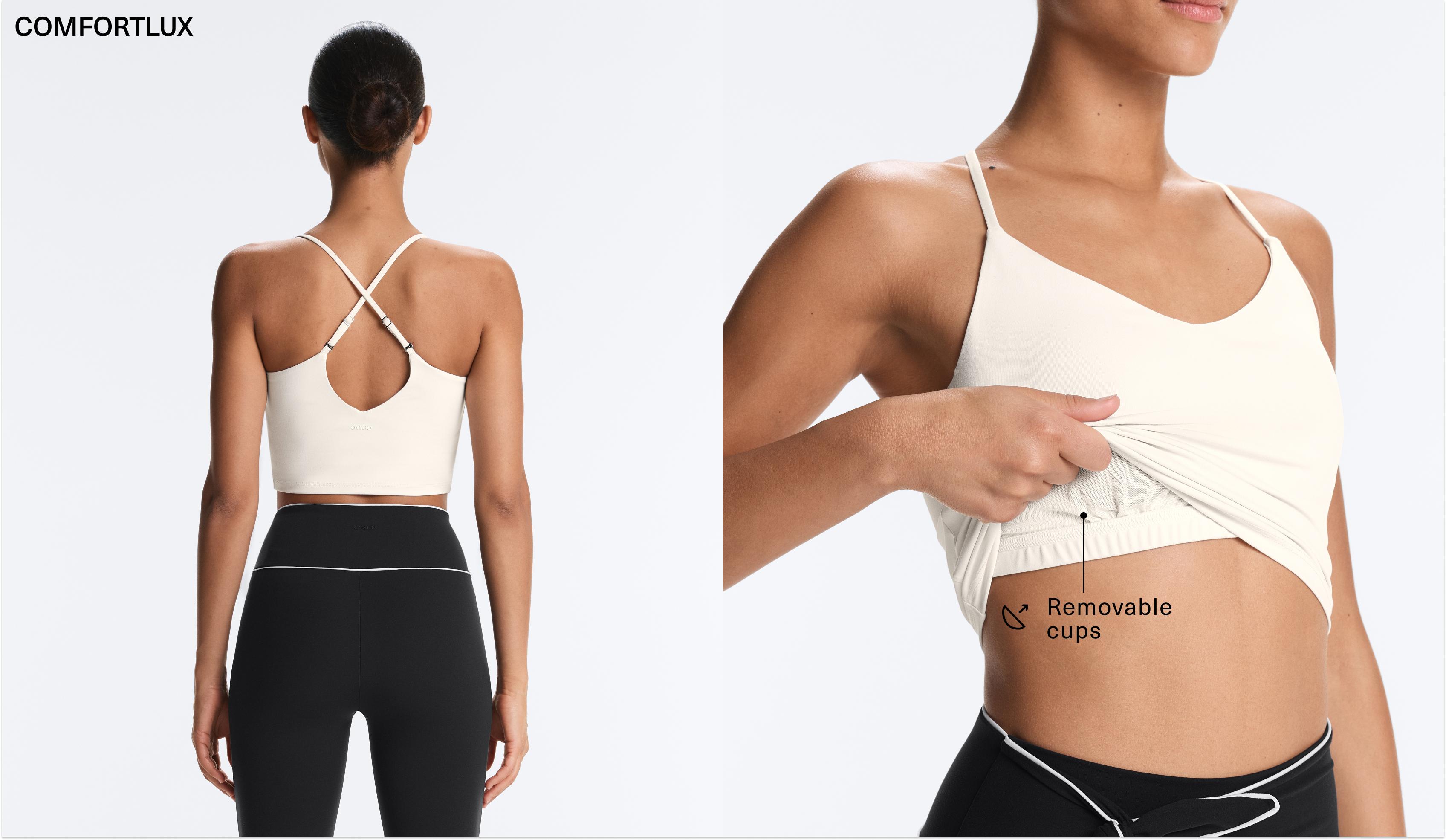 Comfortlux tank top with adjustable straps — PALE ECRU