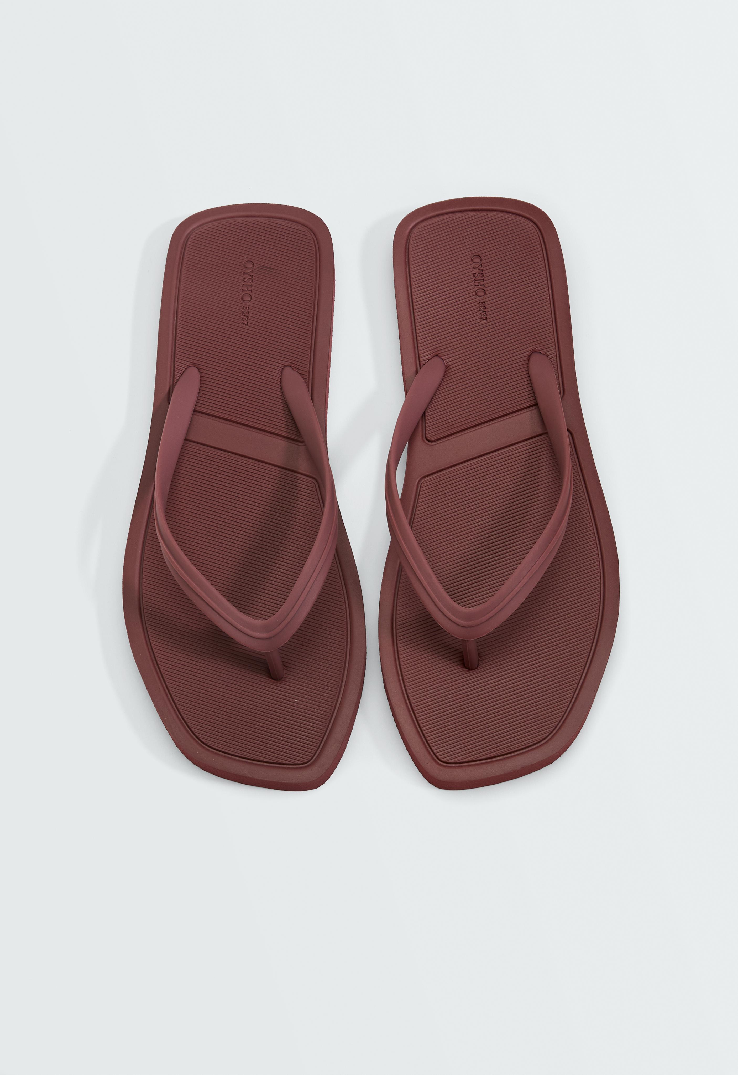 Embossed beach sandals — TERRACOTTA