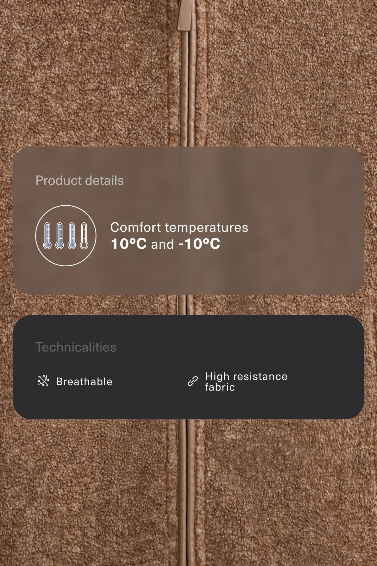 Long faux-shearling jacket — TAN MELANGE