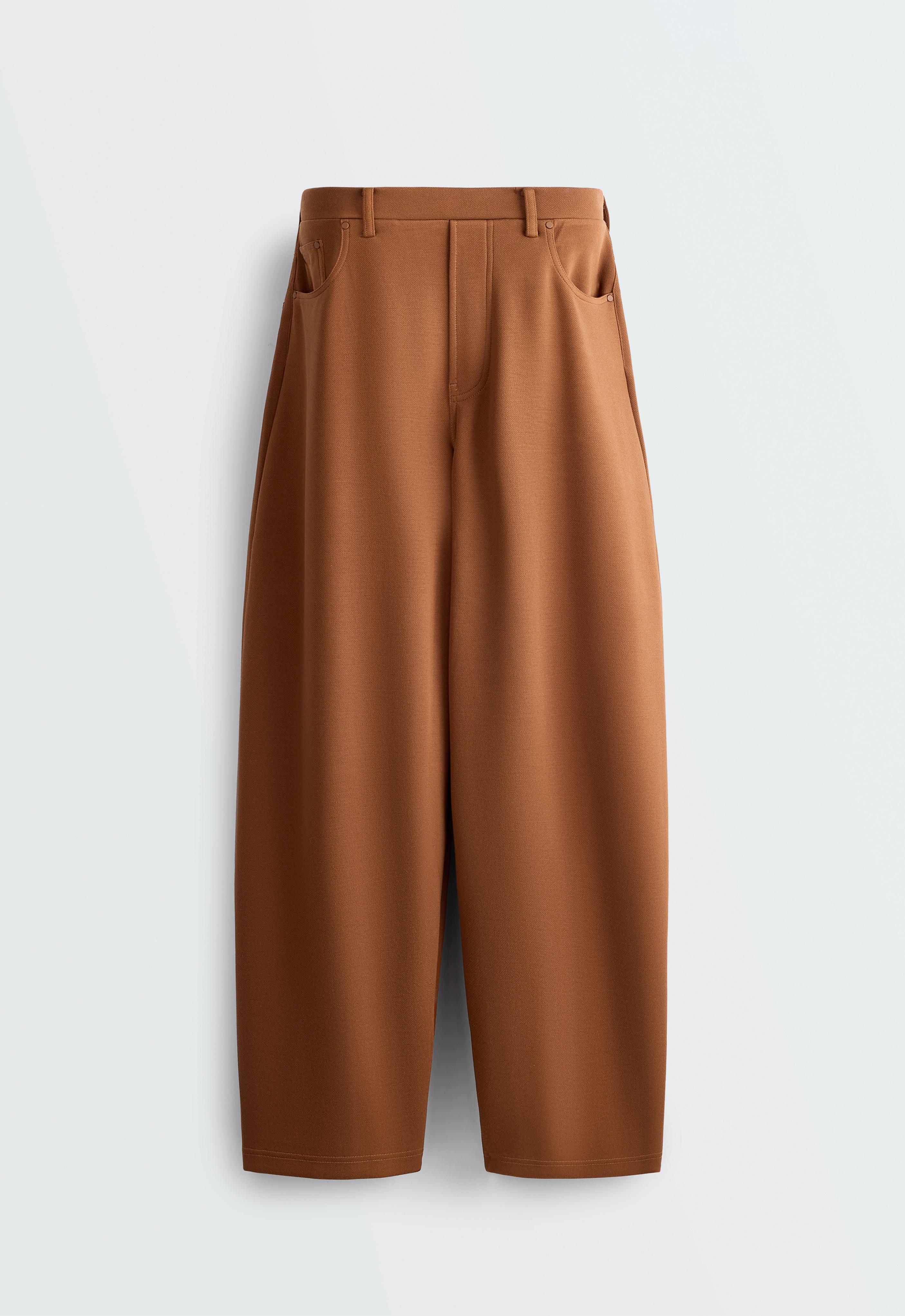 5-pocket straight-leg trousers — COGNAC