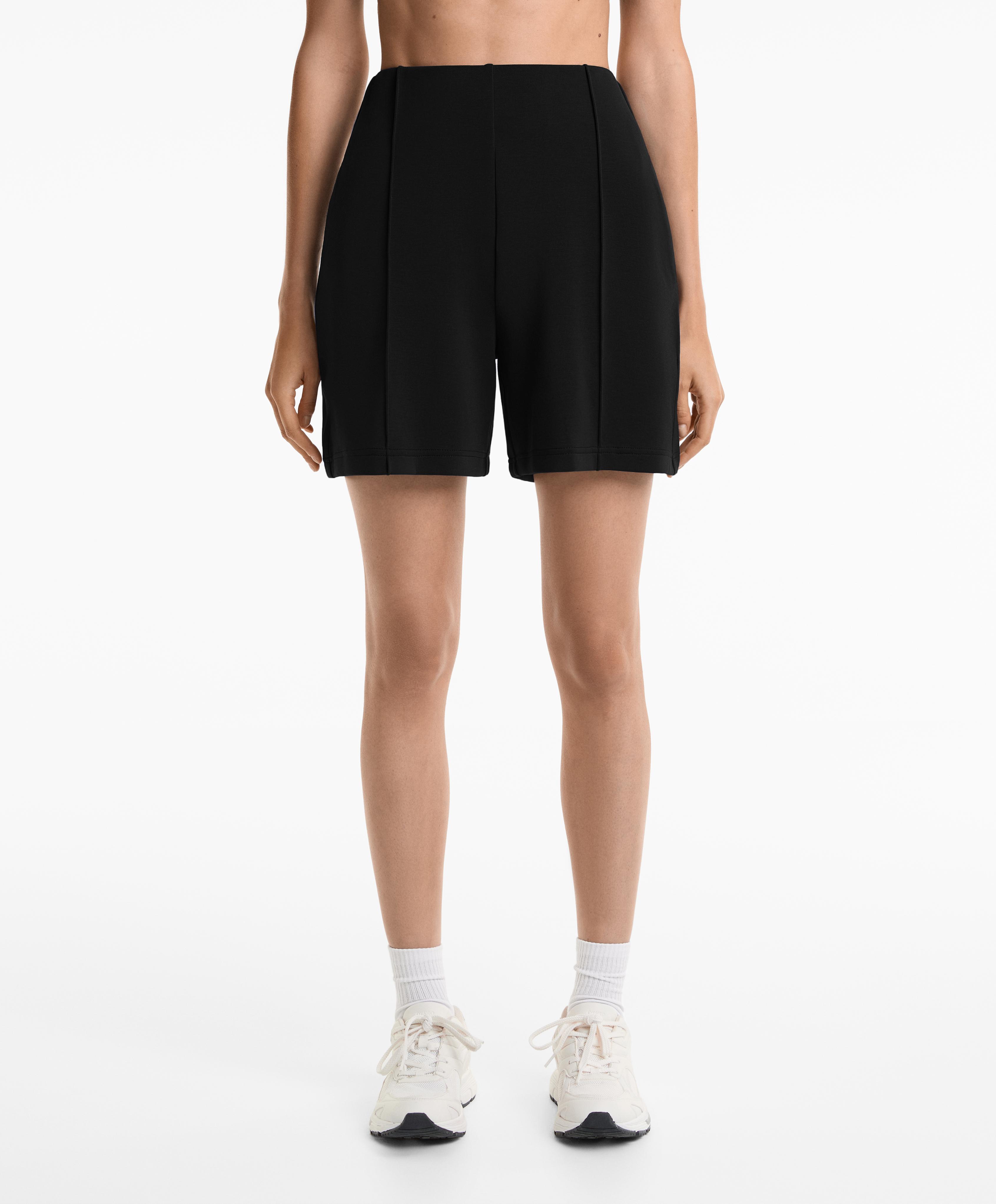 Super high-rise Bermuda shorts with soft-touch modal Super high-rise Bermuda shorts with soft-touch modal