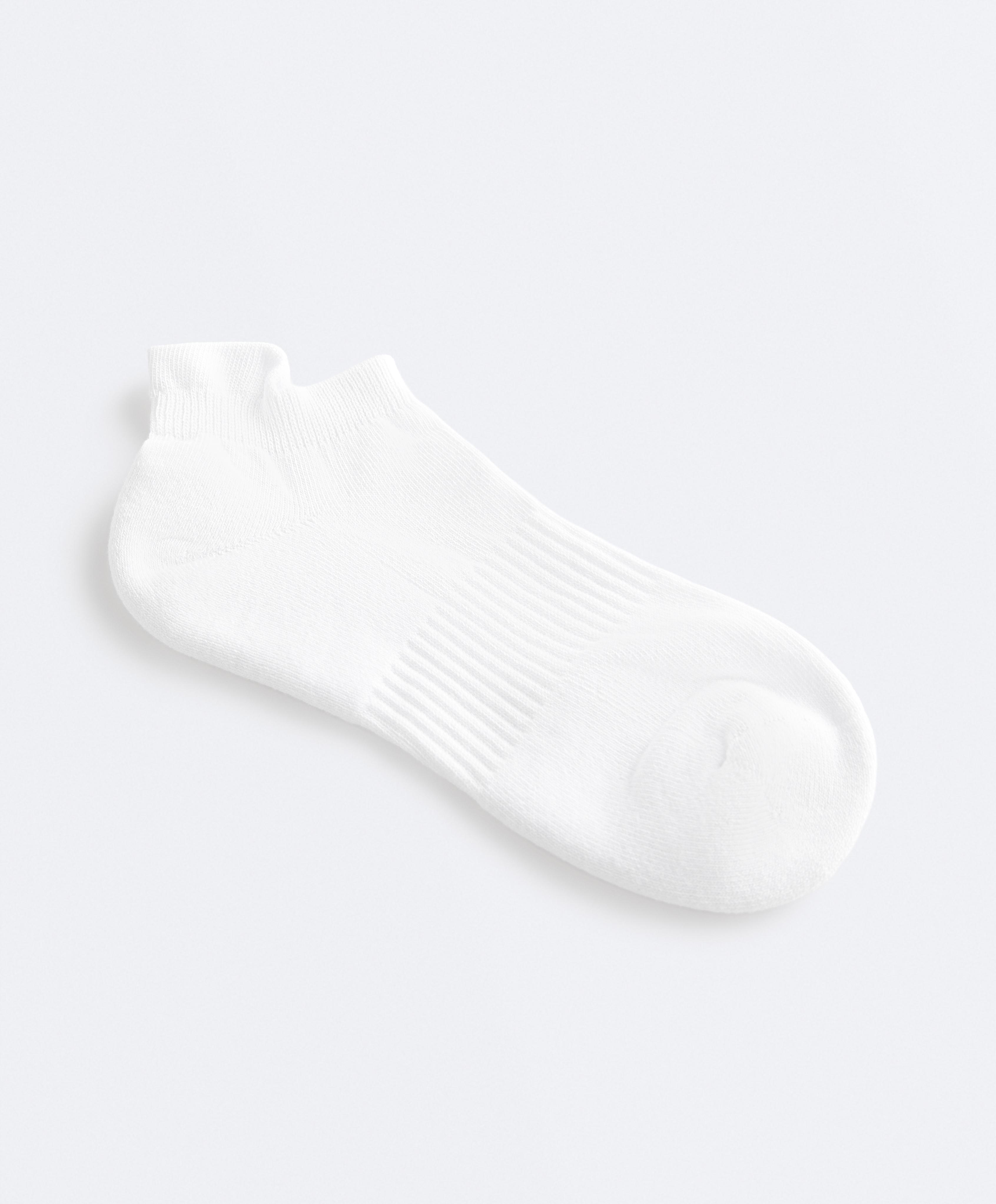 3 pairs of cotton blend sports sneaker socks with heel tab — WHITE
