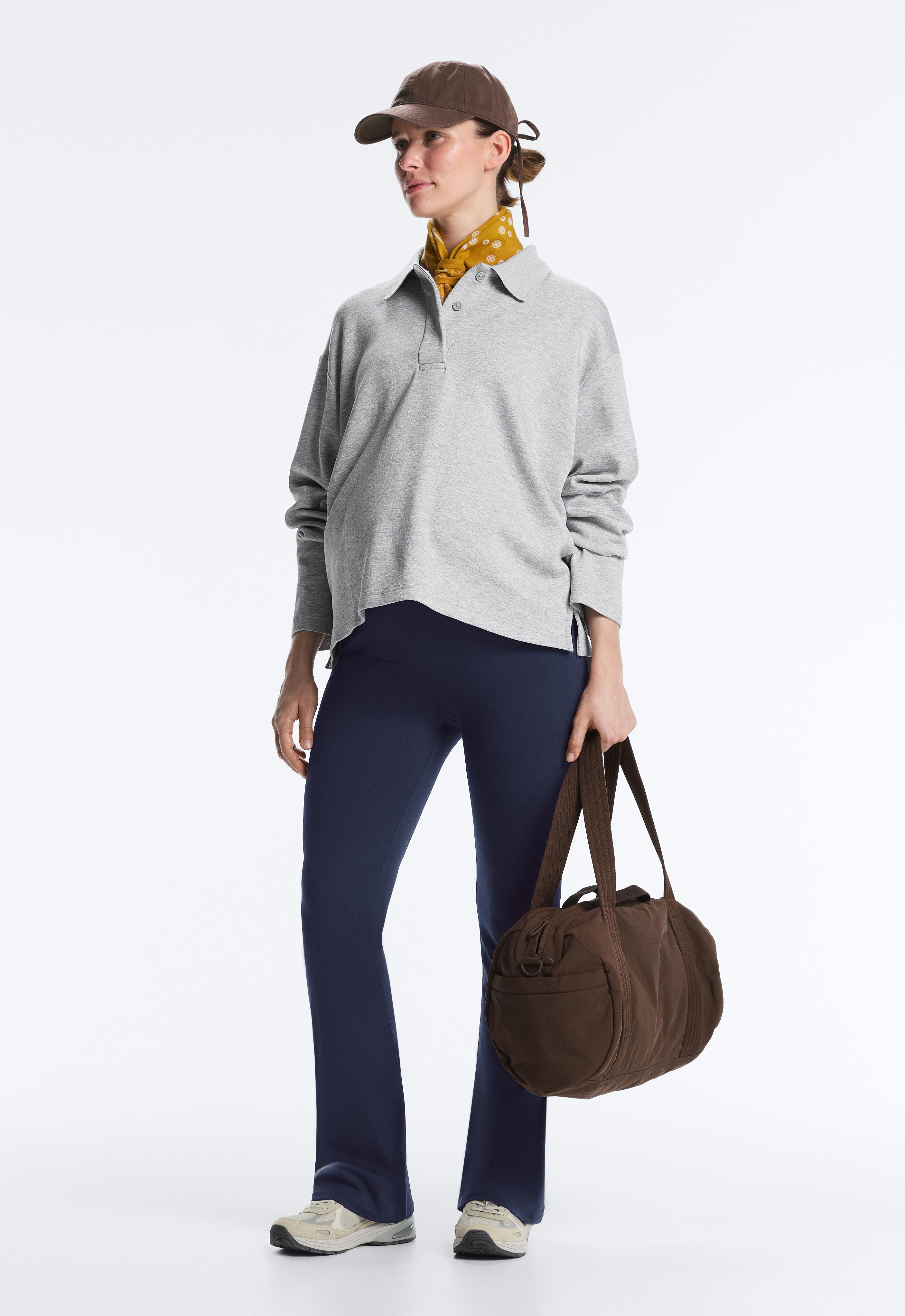 Maternity Comfortlux flare trousers — NAVY BLUE