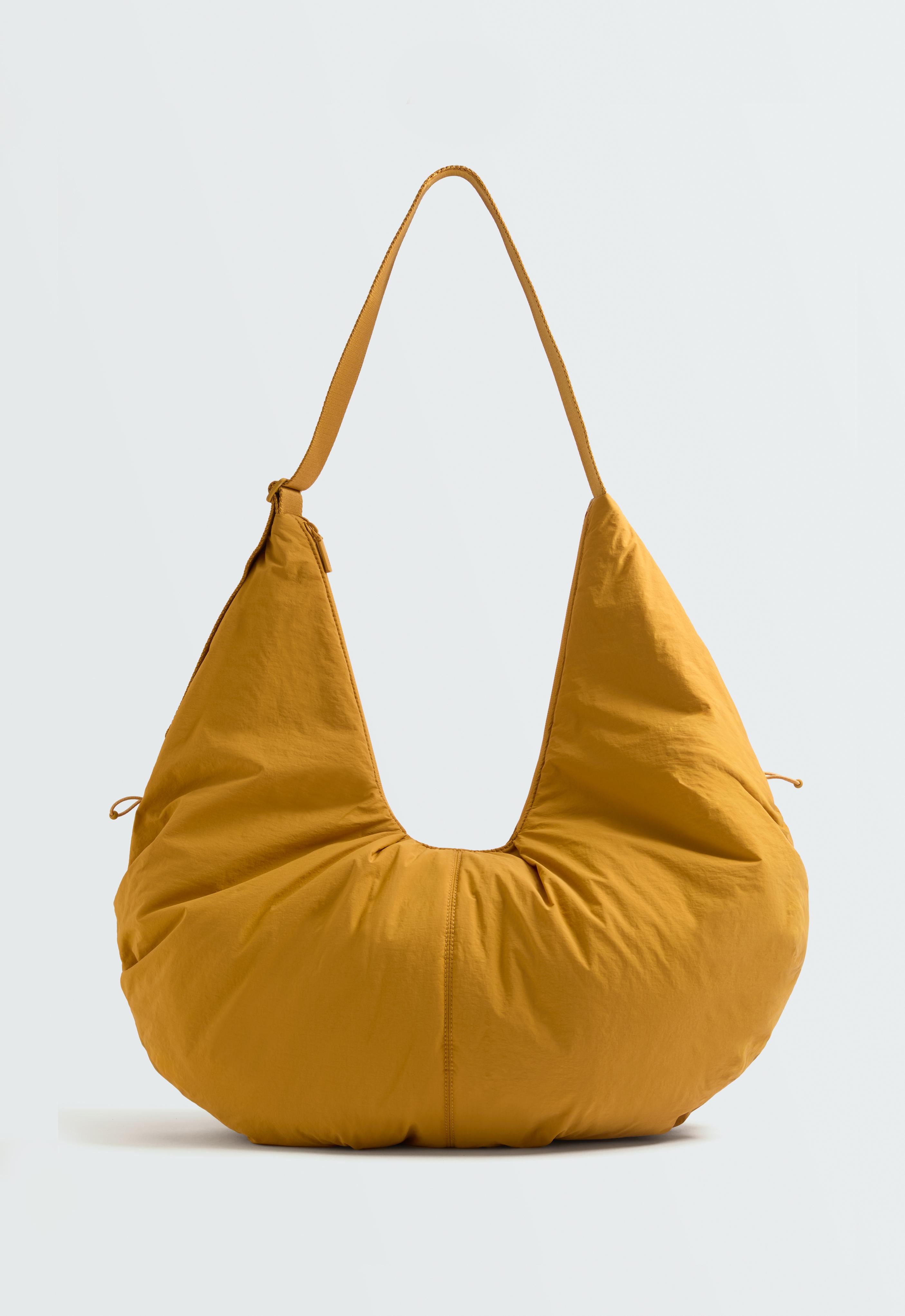 Gathered shopper bag — MUSTARD