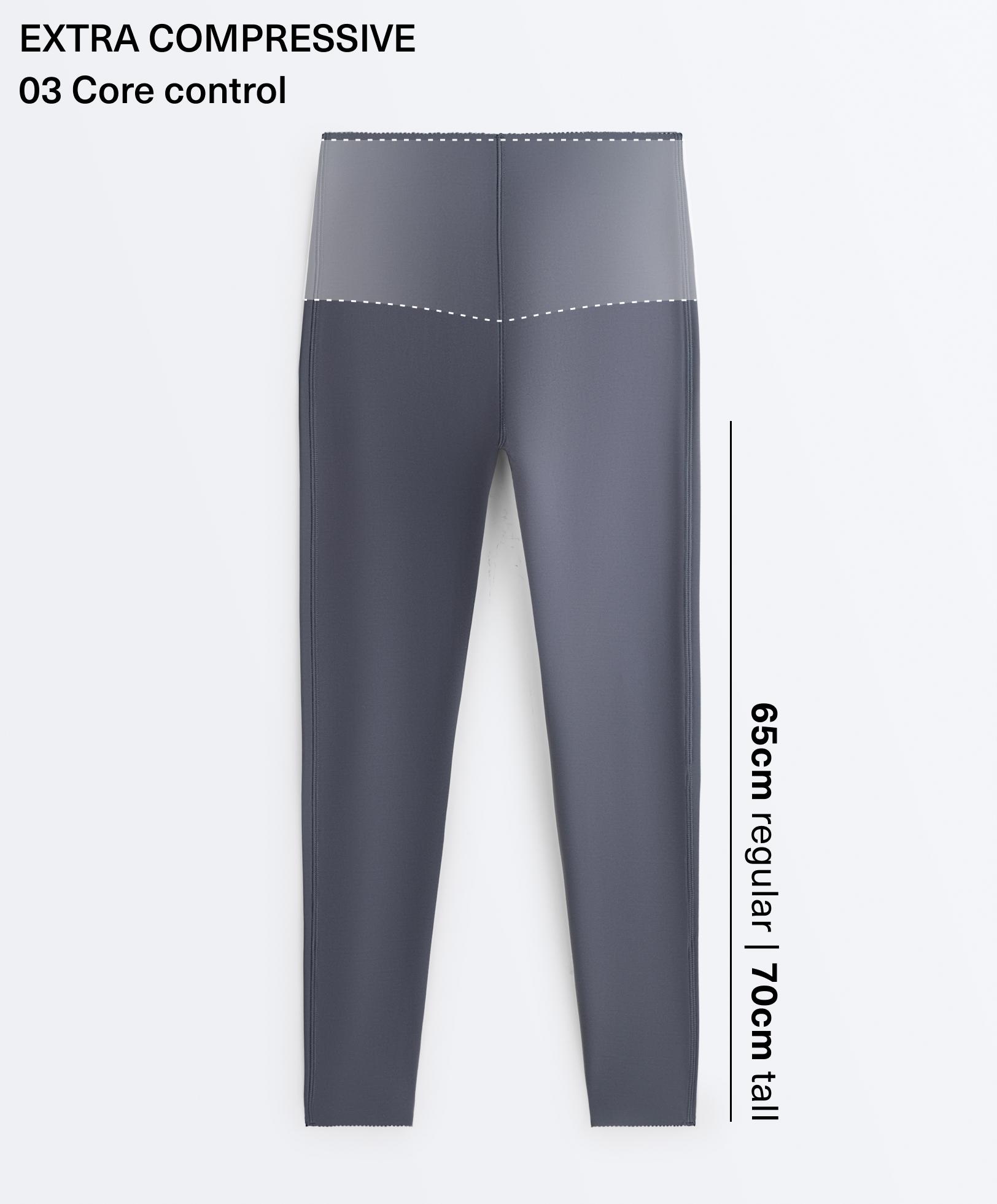 Extra-compressive core-control 65cm ankle-length leggings — PETROL
